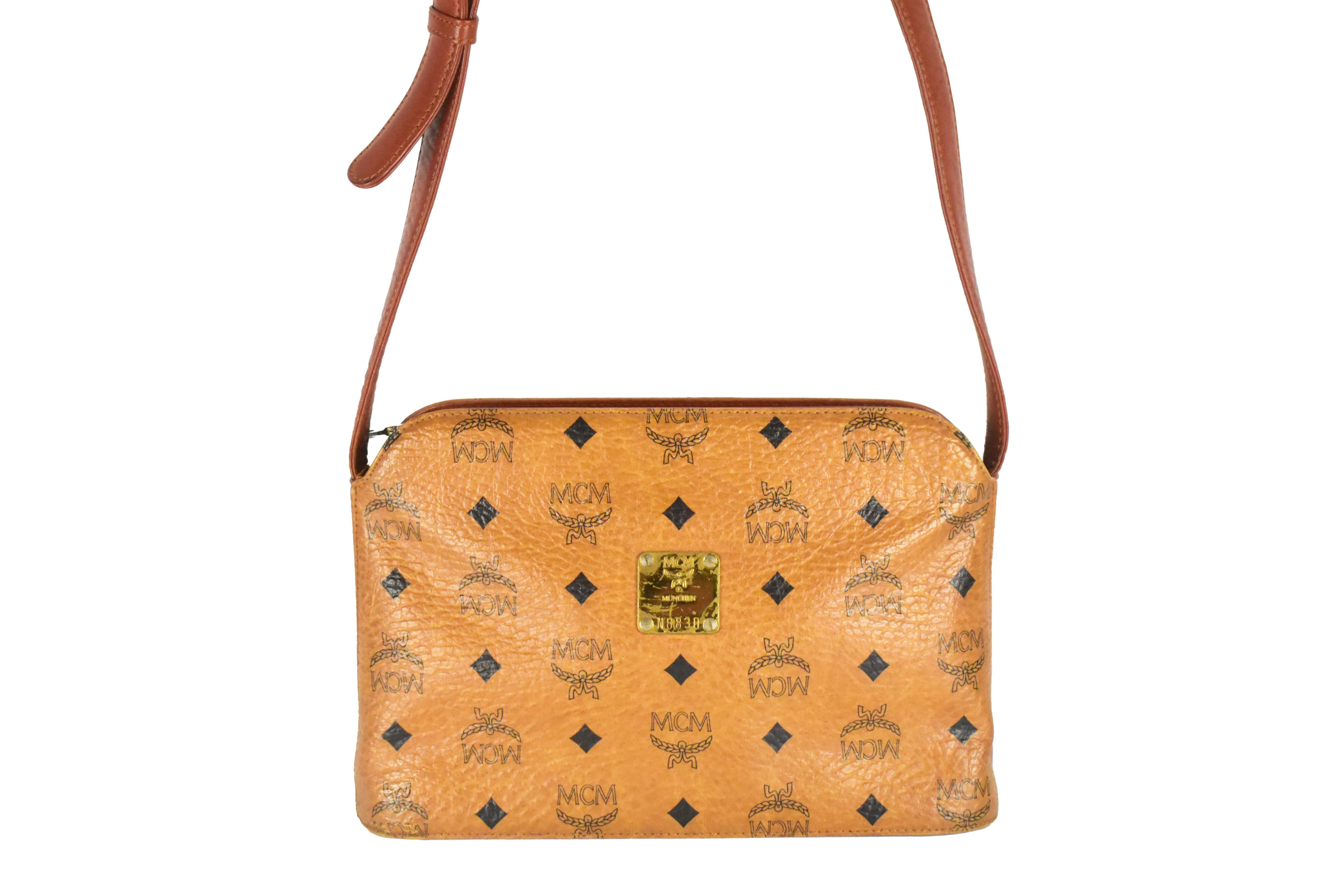 MCM SCHULTERTASCHE VINTAGE vintmarket.de CROSSBODY COGNAC 4246