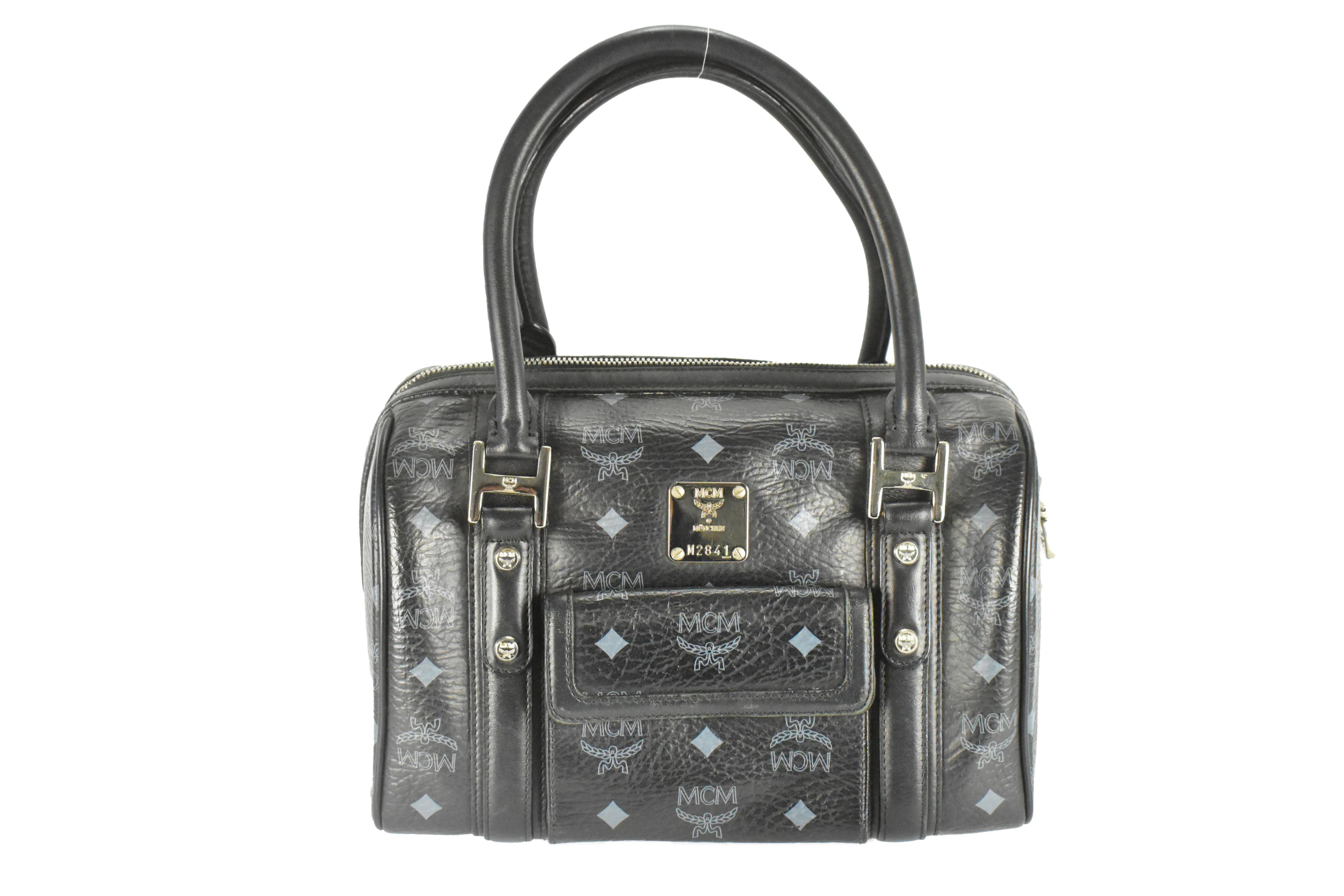 MCM HANDTASCHE vintmarket.de BOSTON LEDERTASCHE SCHWARZ 4250