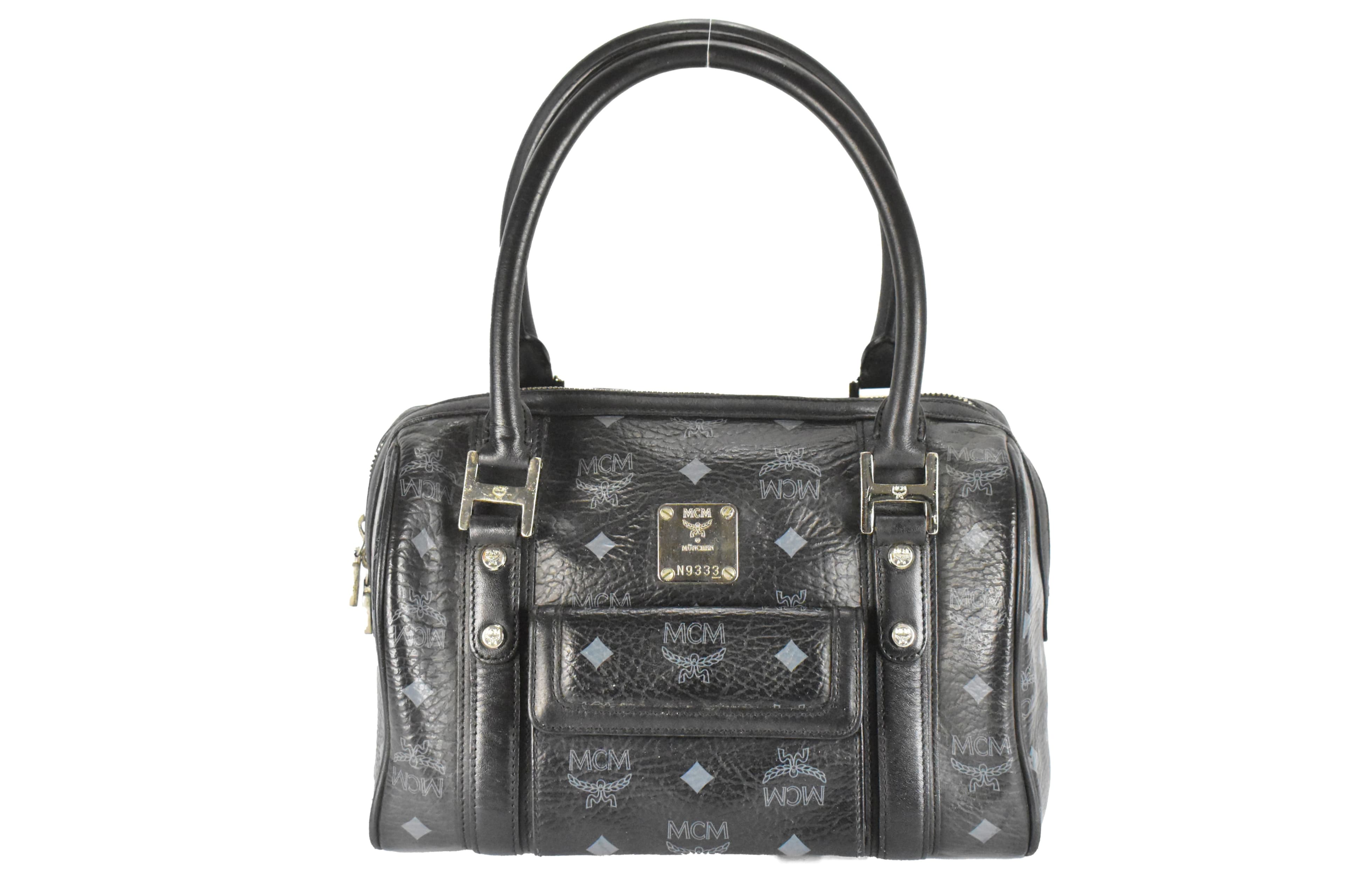 MCM HANDTASCHE vintmarket.de BOSTON LEDERTASCHE SCHWARZ 4251