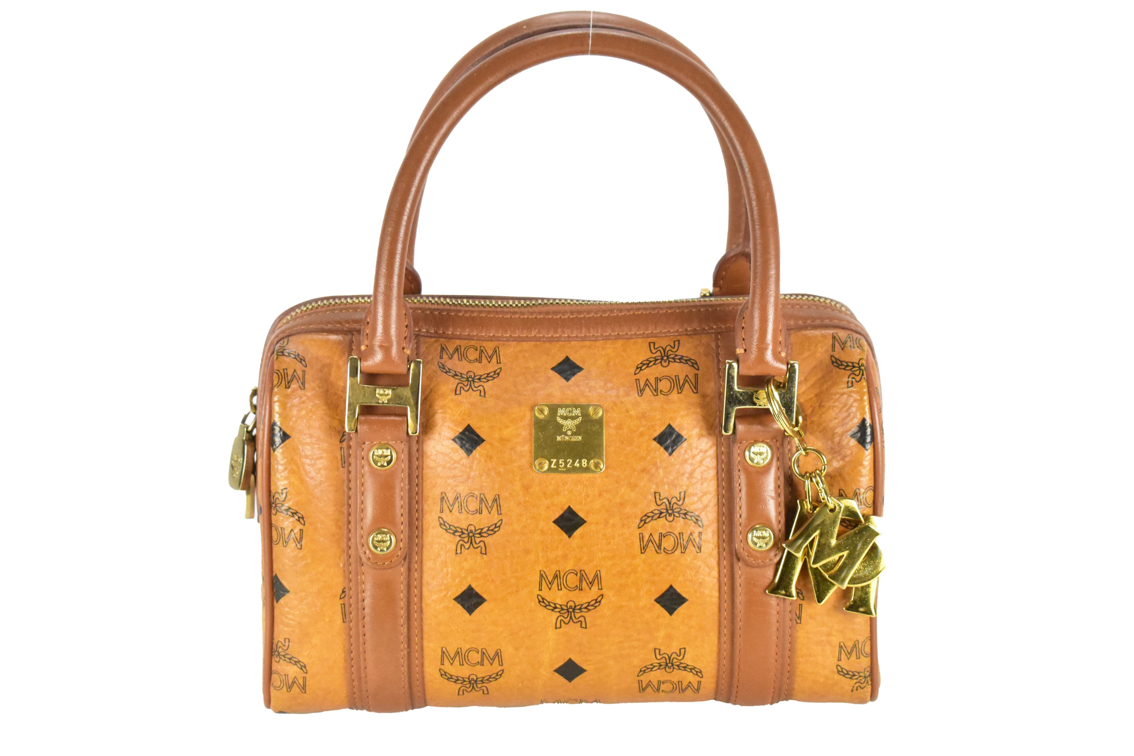 MCM TASCHE vintmarket.de HANDTASCHE BOSTON LEDER COGNAC 4252