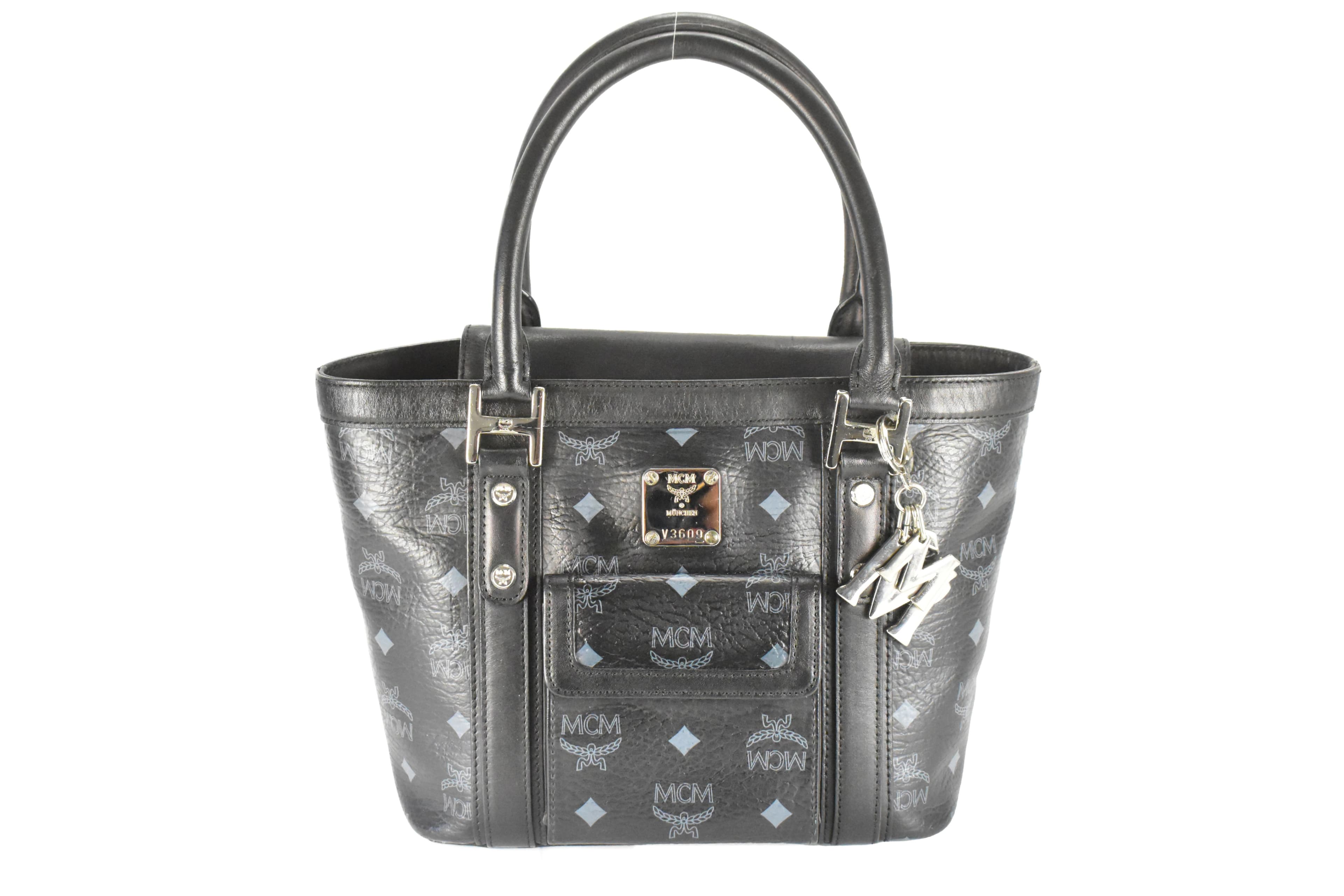 MCM TASCHE vintmarket.de HANDTASCHE LEDERTASCHE SCHWARZ 4056