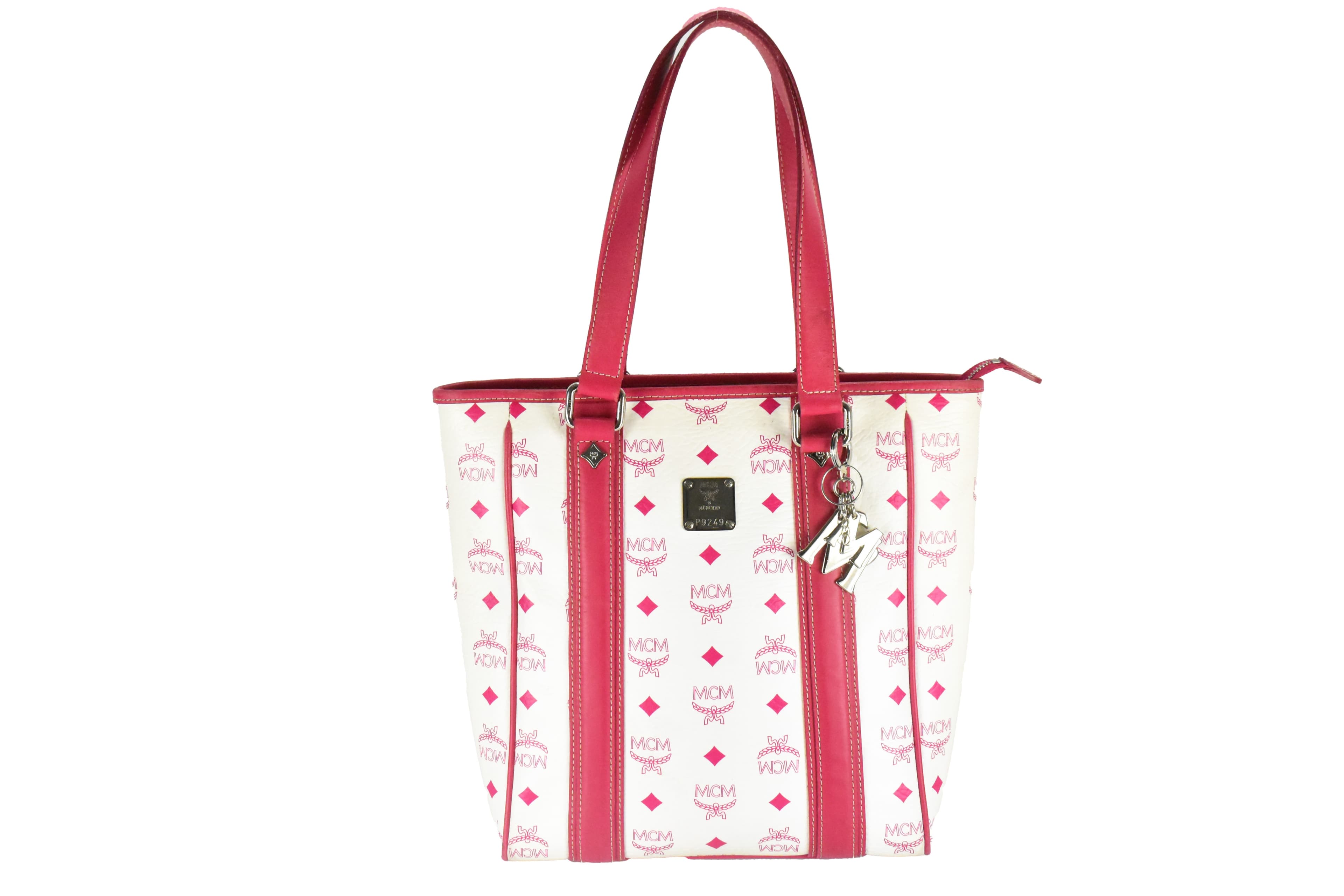 ✅MCM CROSSBODY TASCHE vintmarket.de UMHÄNGETASCHE WEIß ROT 4257