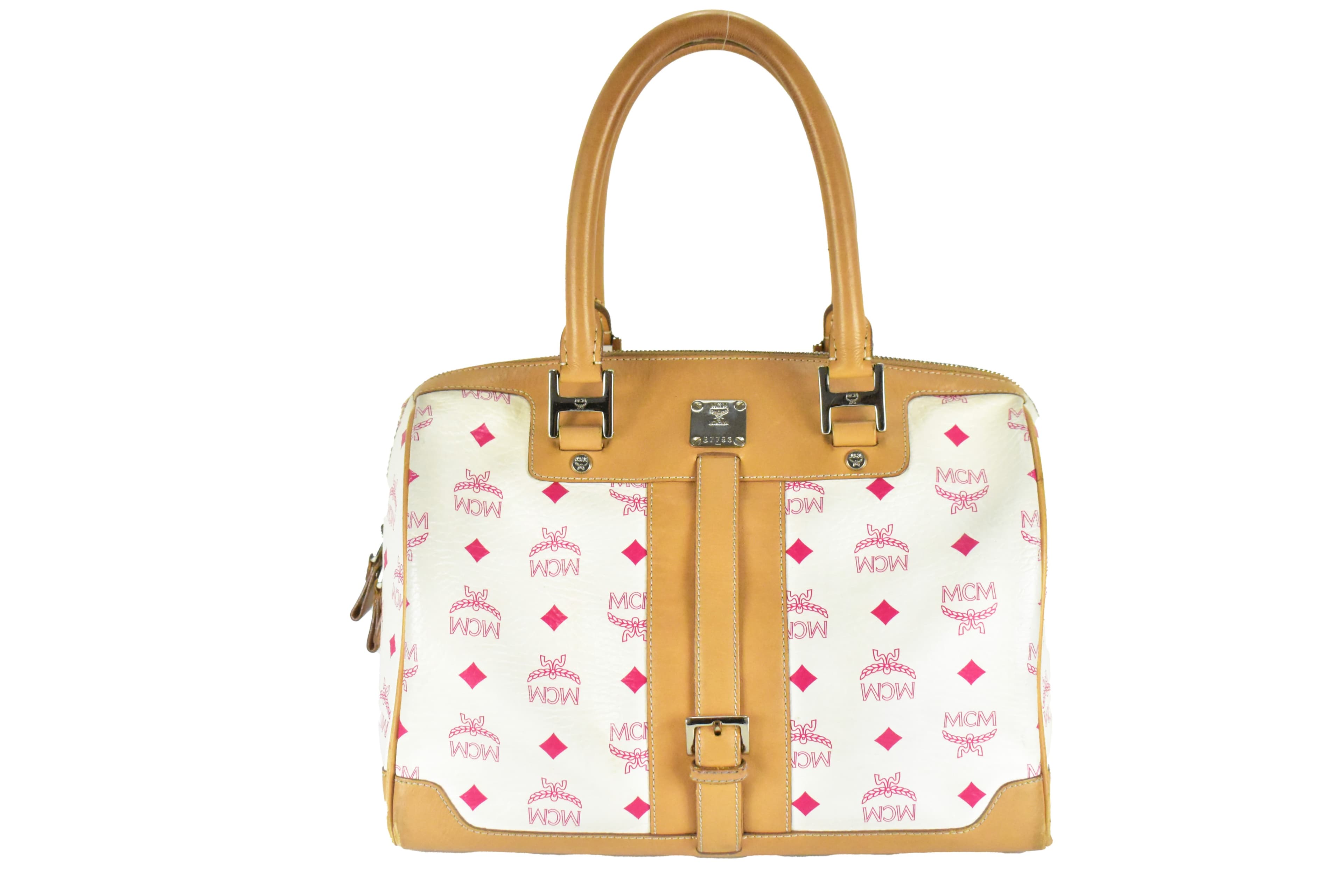 ✅MCM CROSSBODY TASCHE vintmarket.de UMHÄNGETASCHE WEIß BEIGE 4259