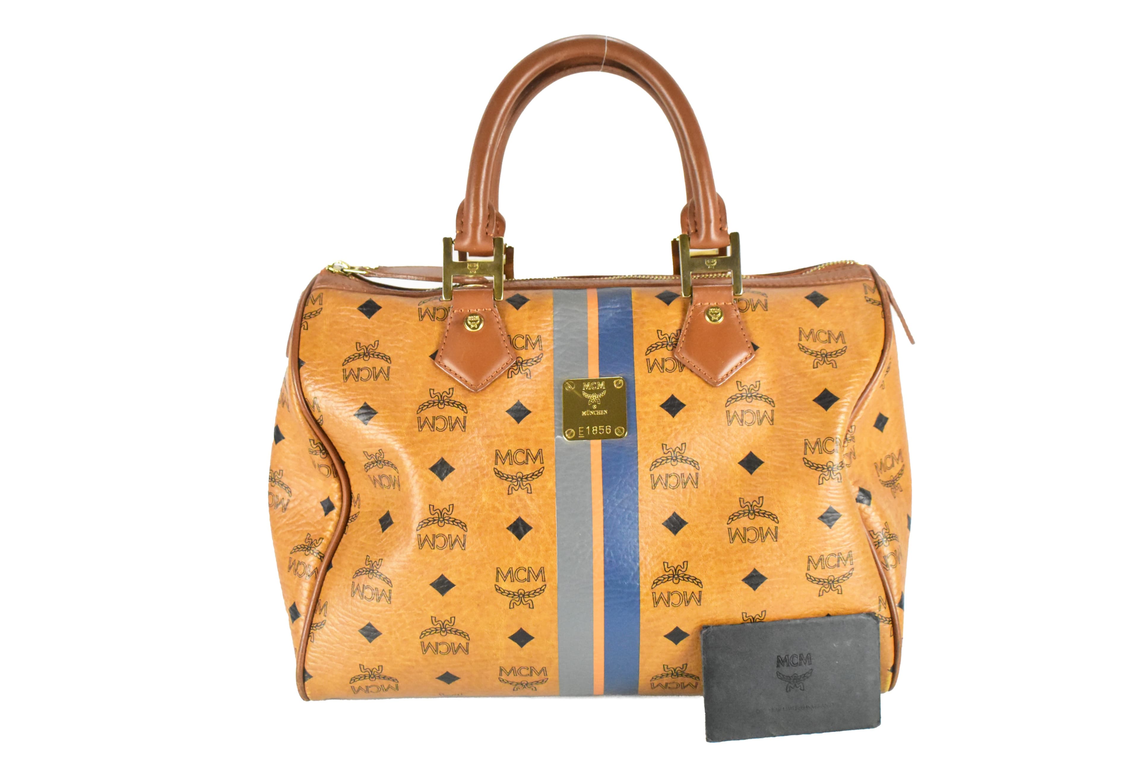 ✅MCM TASCHE vintmarket.de HANDTASCHE BOSTON LEDER COGNAC 4260