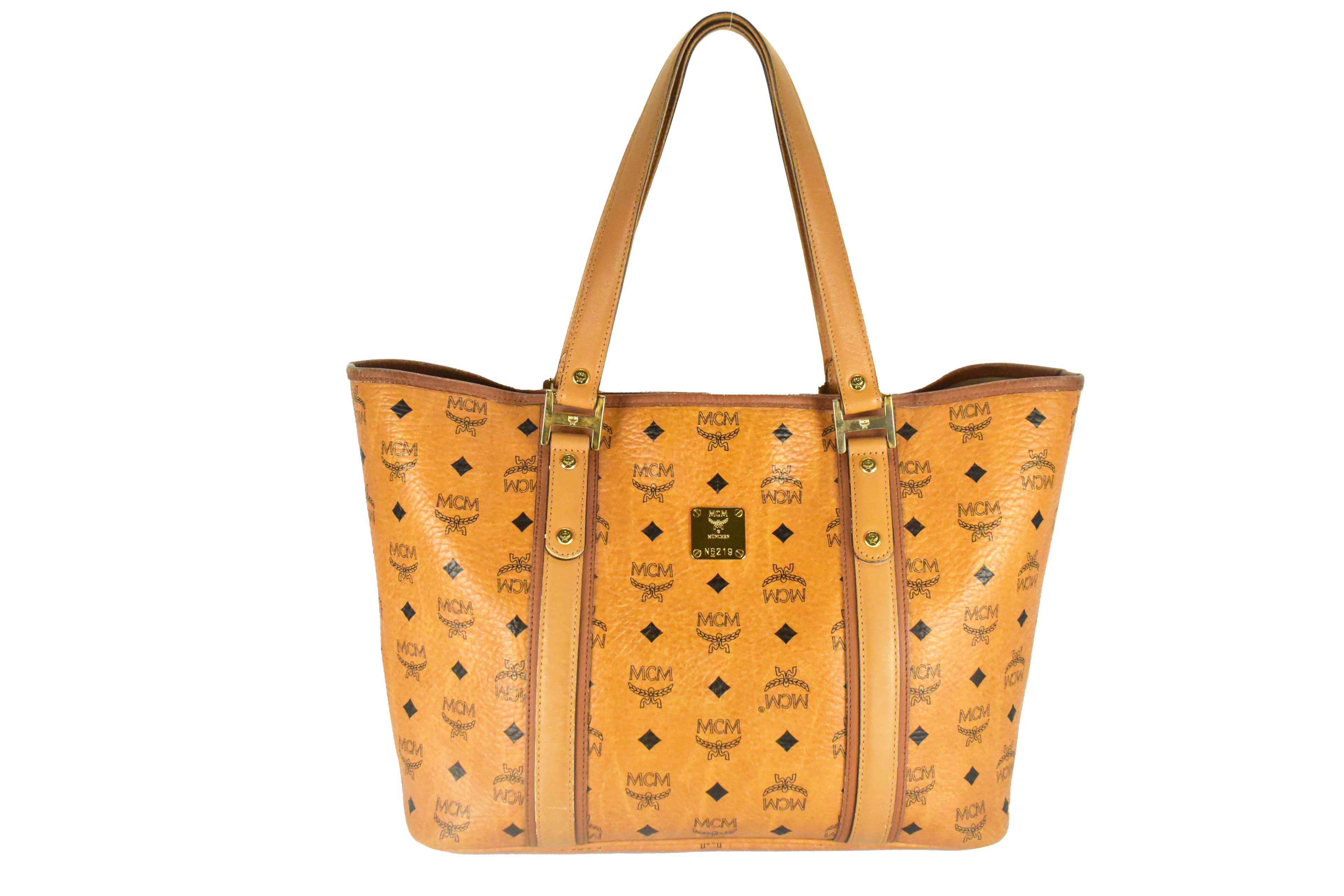MCM SHOPPER MEDIUM vintmarket.de VISETOS TASCHE COGNAC GOLD 4270