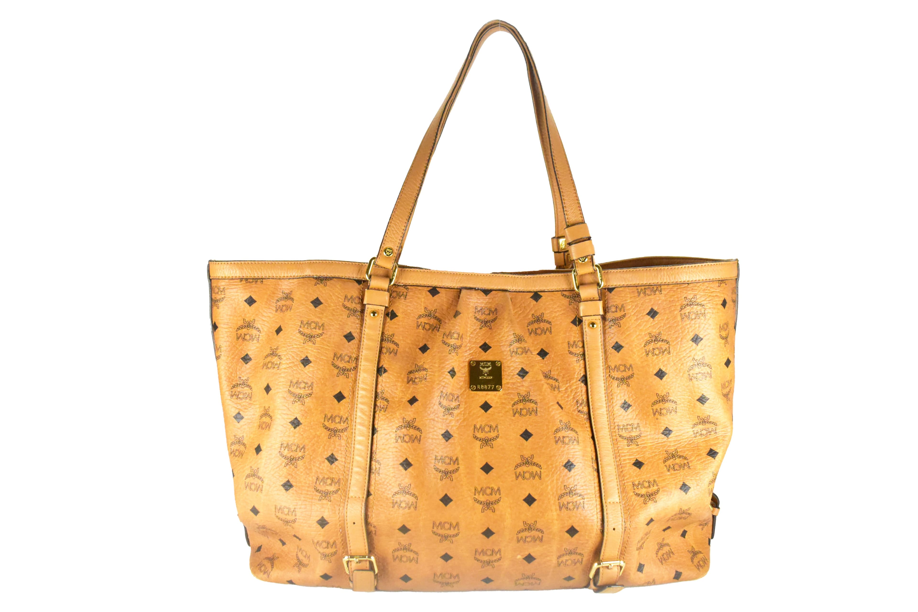 MCM XXL SHOPPER LARGE vintmarket.de REISETASCHE COGNAC 4273