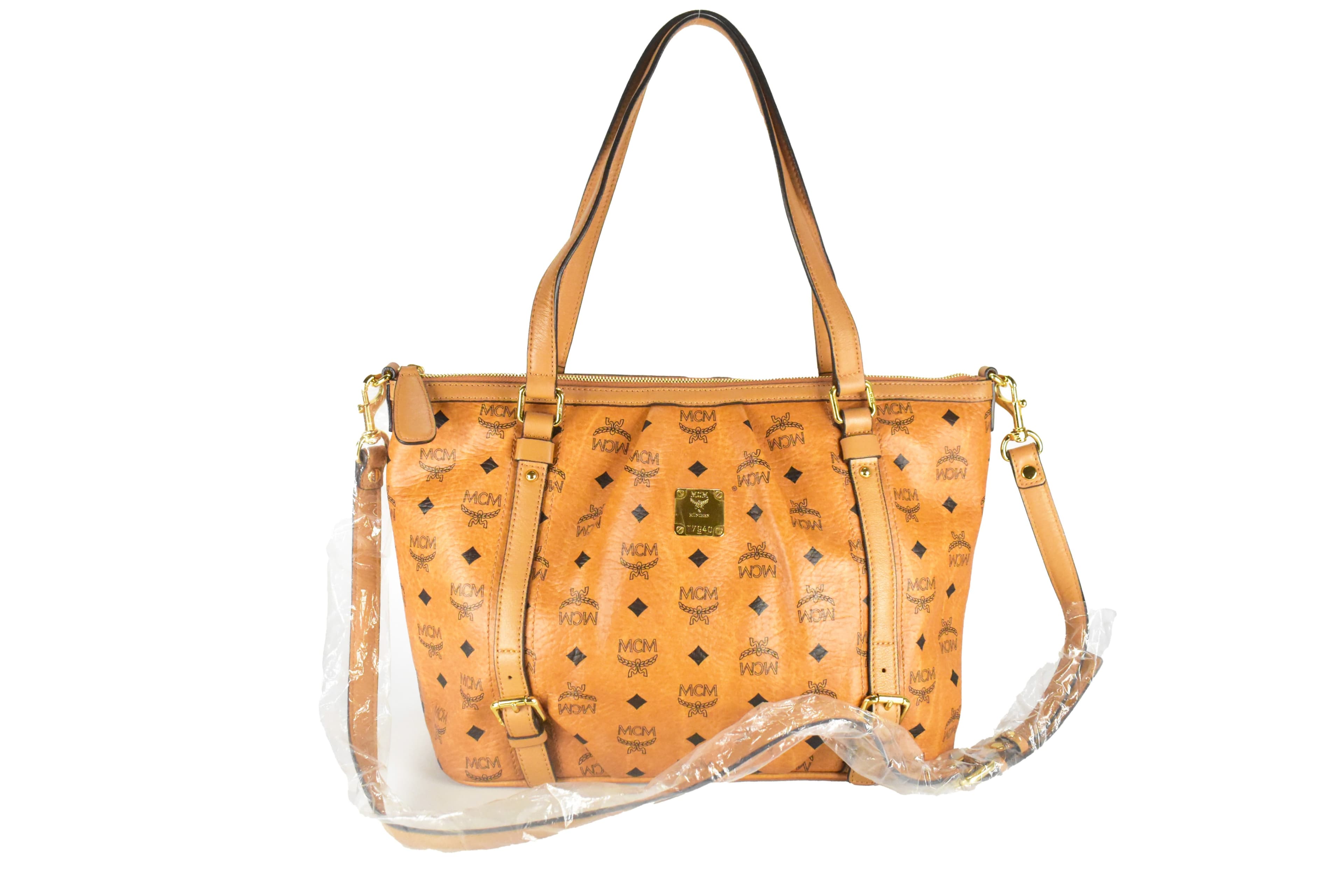✅MCM SCHULTERTASCHE MEDIUM vintmarket.de CROSSBODY COGNAC 4274