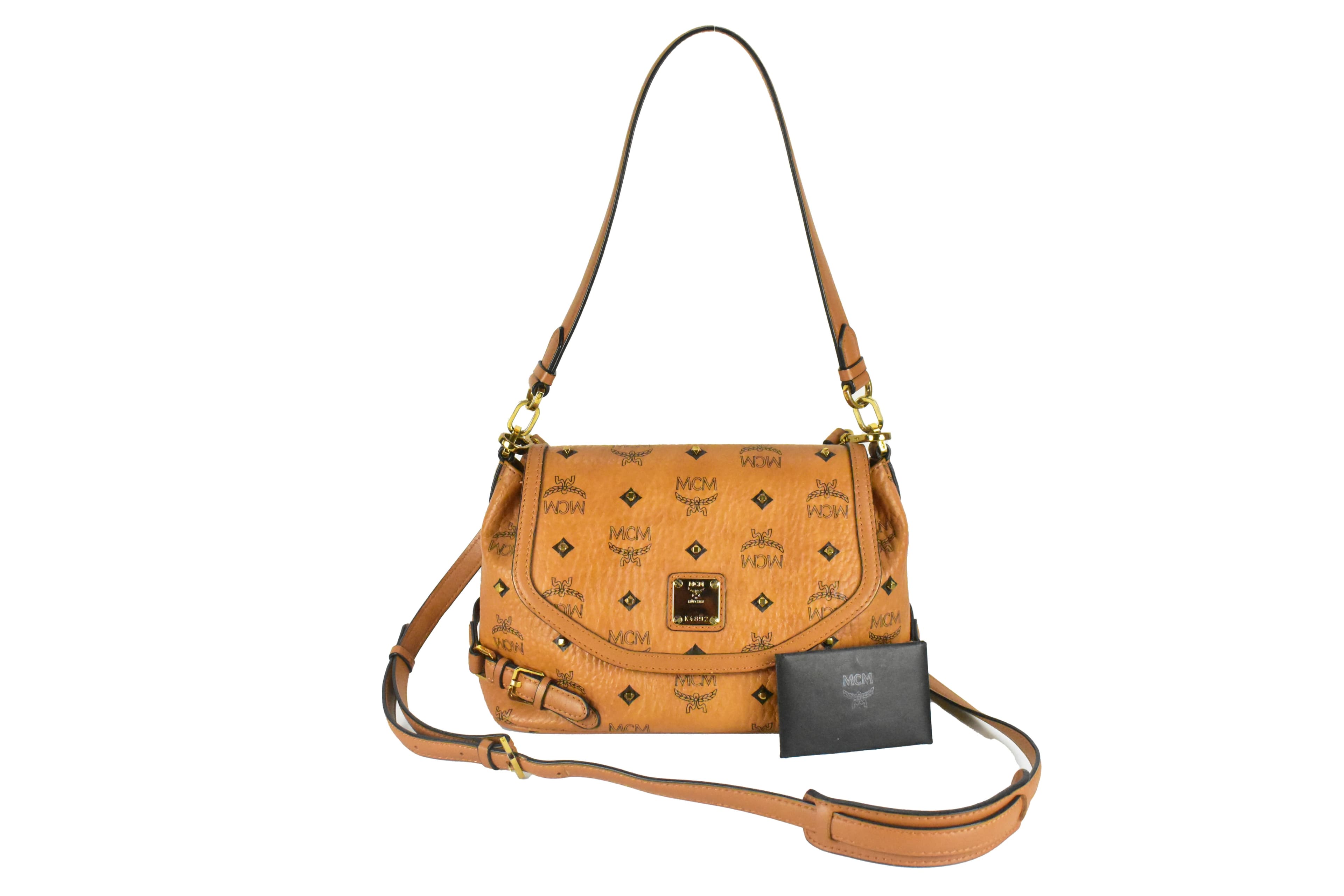 MCM CROSSBODY vintmarket.de SATTELTASCHE UMHÄNGETASCHE LEDER 4278