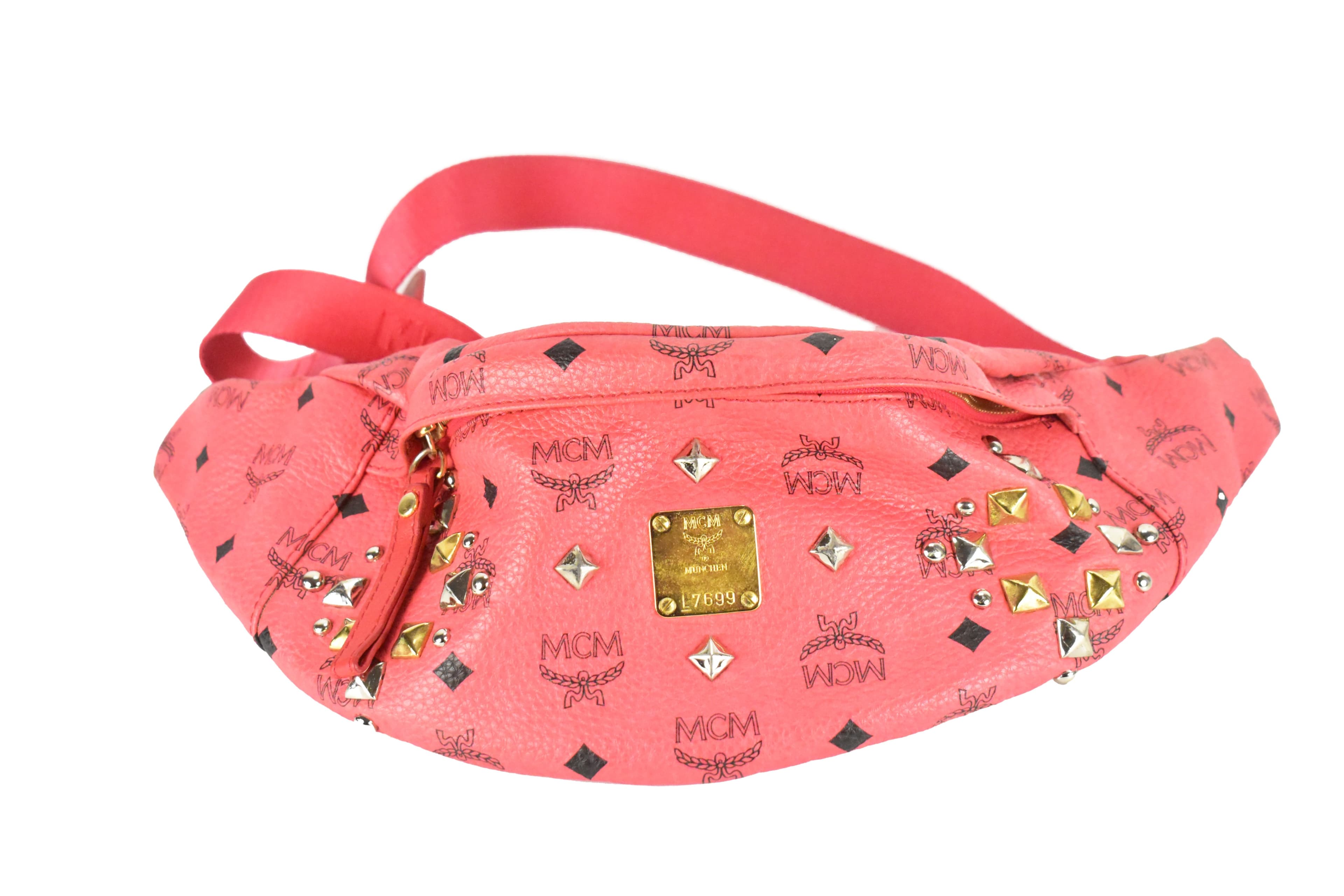 MCM HERREN DAMEN BAUCHTASCHE vintmarket.de LEDER PINK 4281