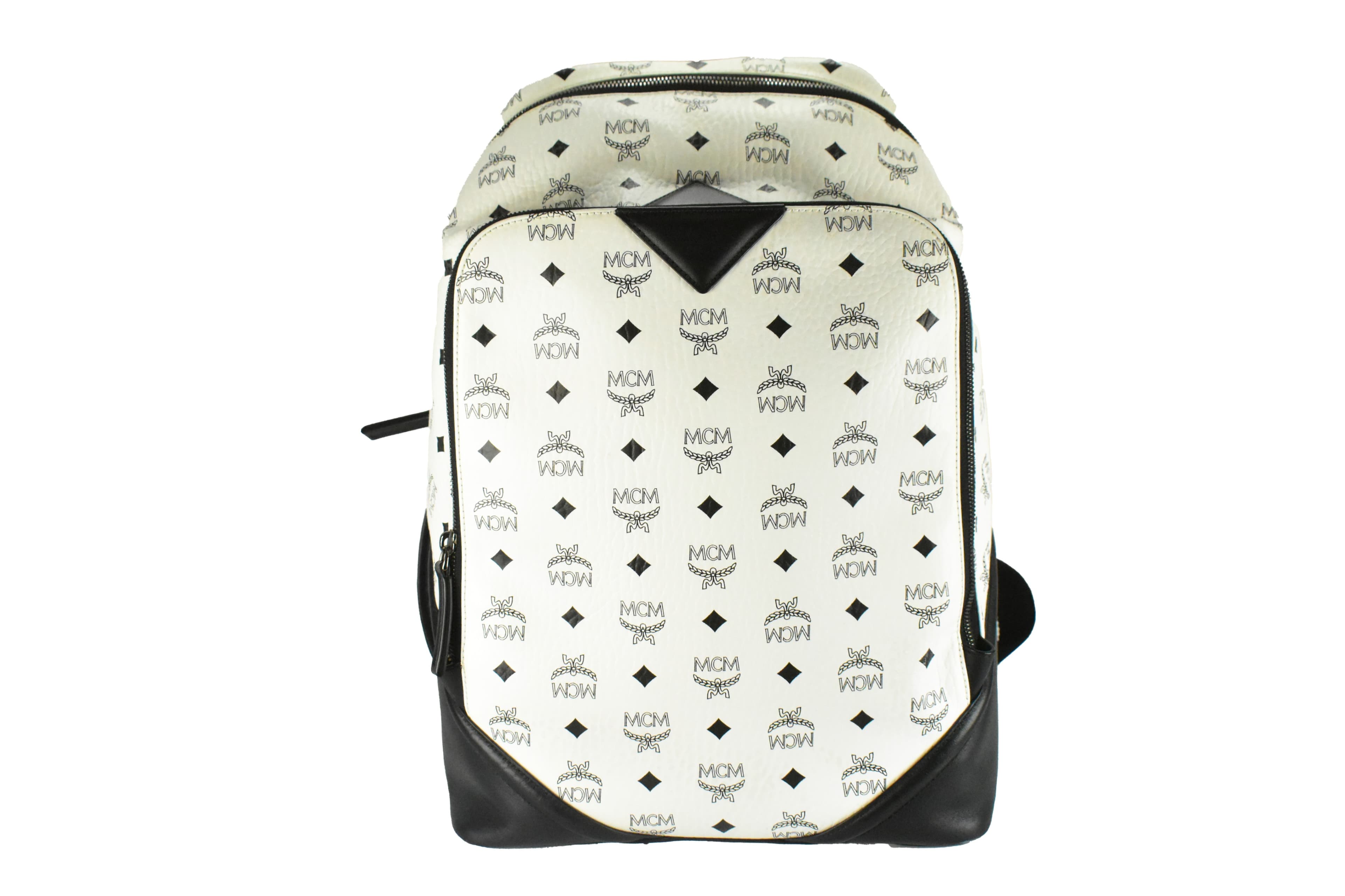 MCM RUCKSACK vintmarket.de DAME HERREN LEDERRUCKSACK WEIß 4287