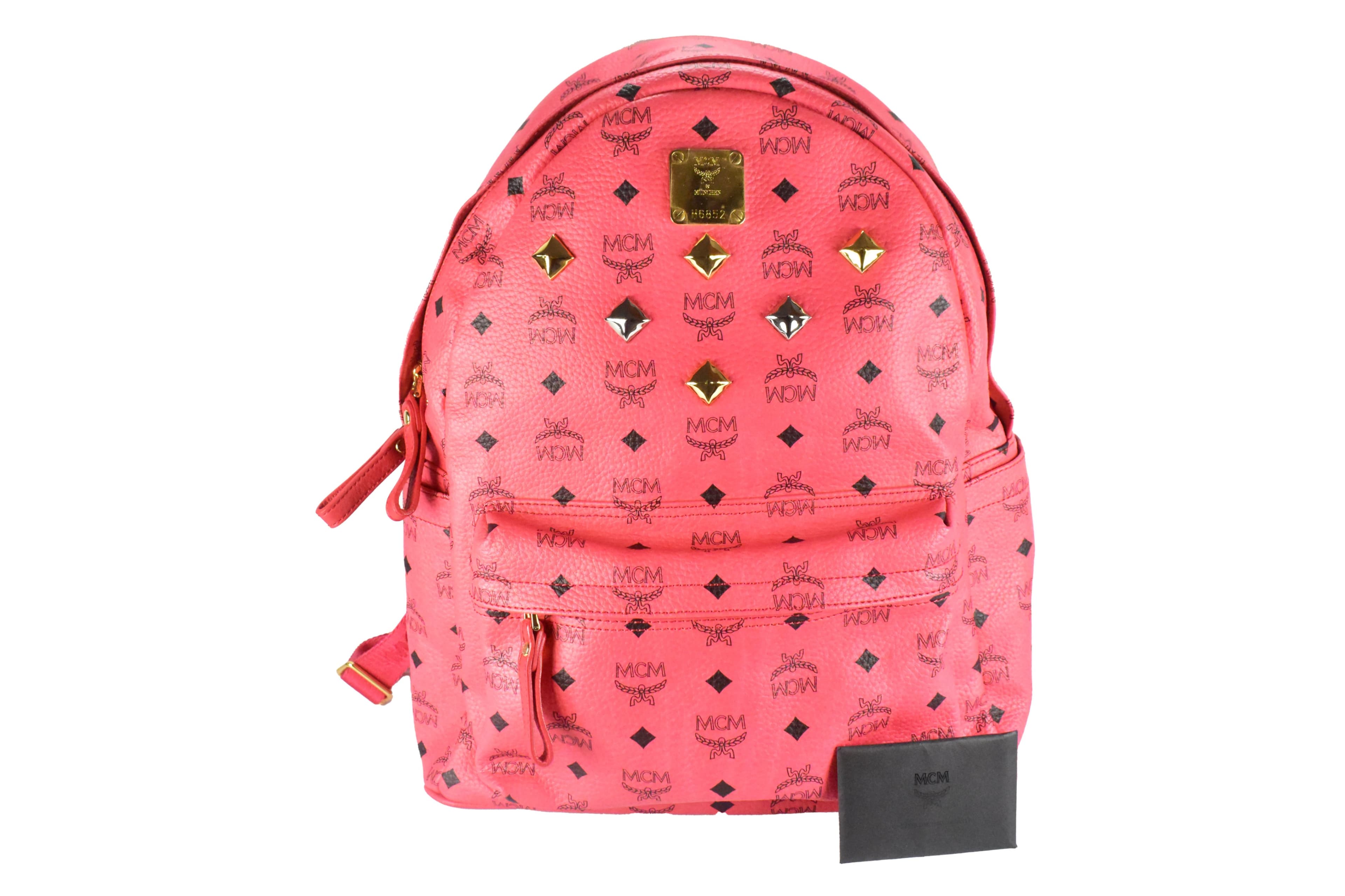 ✅MCM RUCKSACK vintmarket.de LEDERRUCKSACK PINK HERREN DAMEN 4289