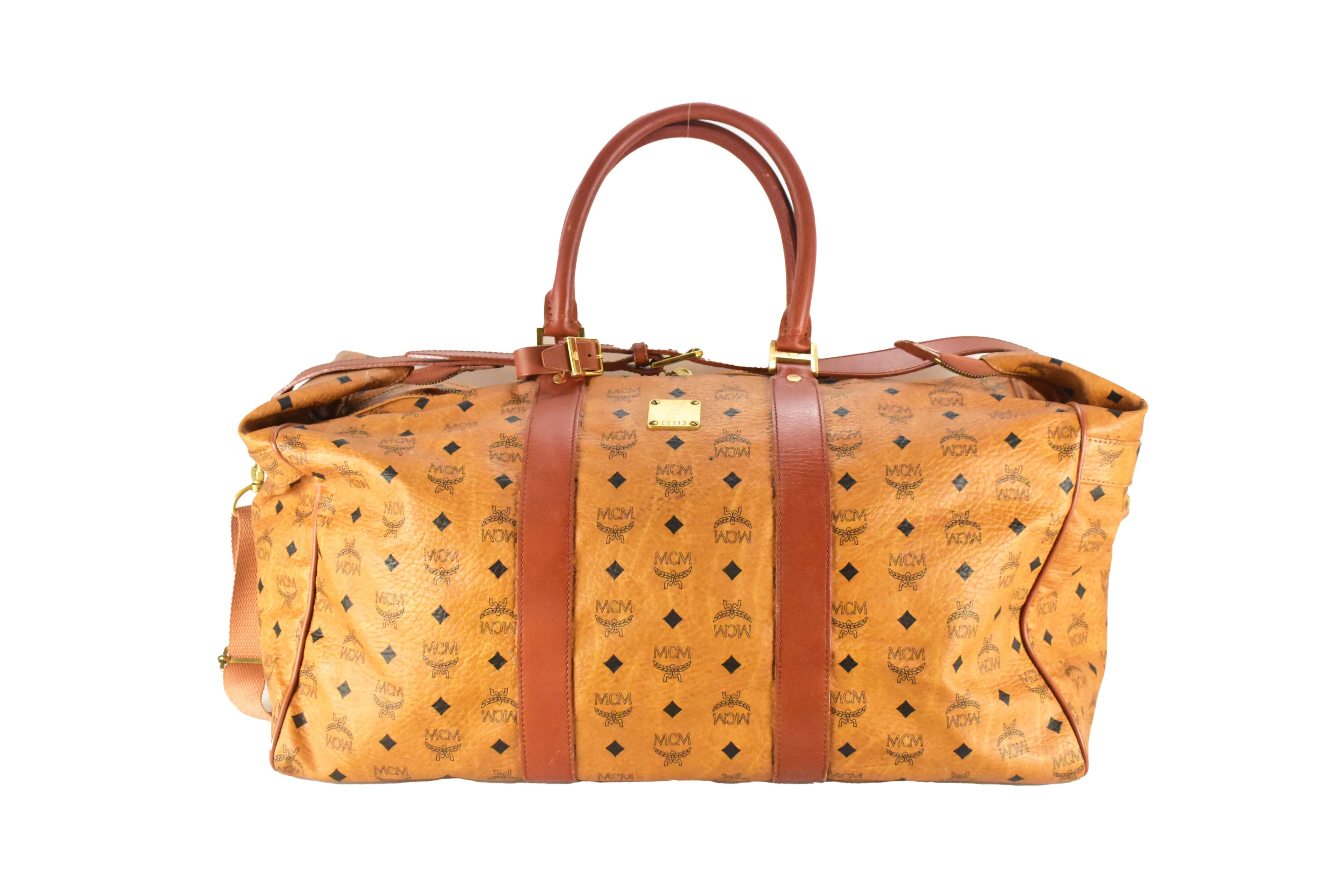 ✅MCM WEEKENDER vintmarket.de REISETASCHE COGNAC 4293
