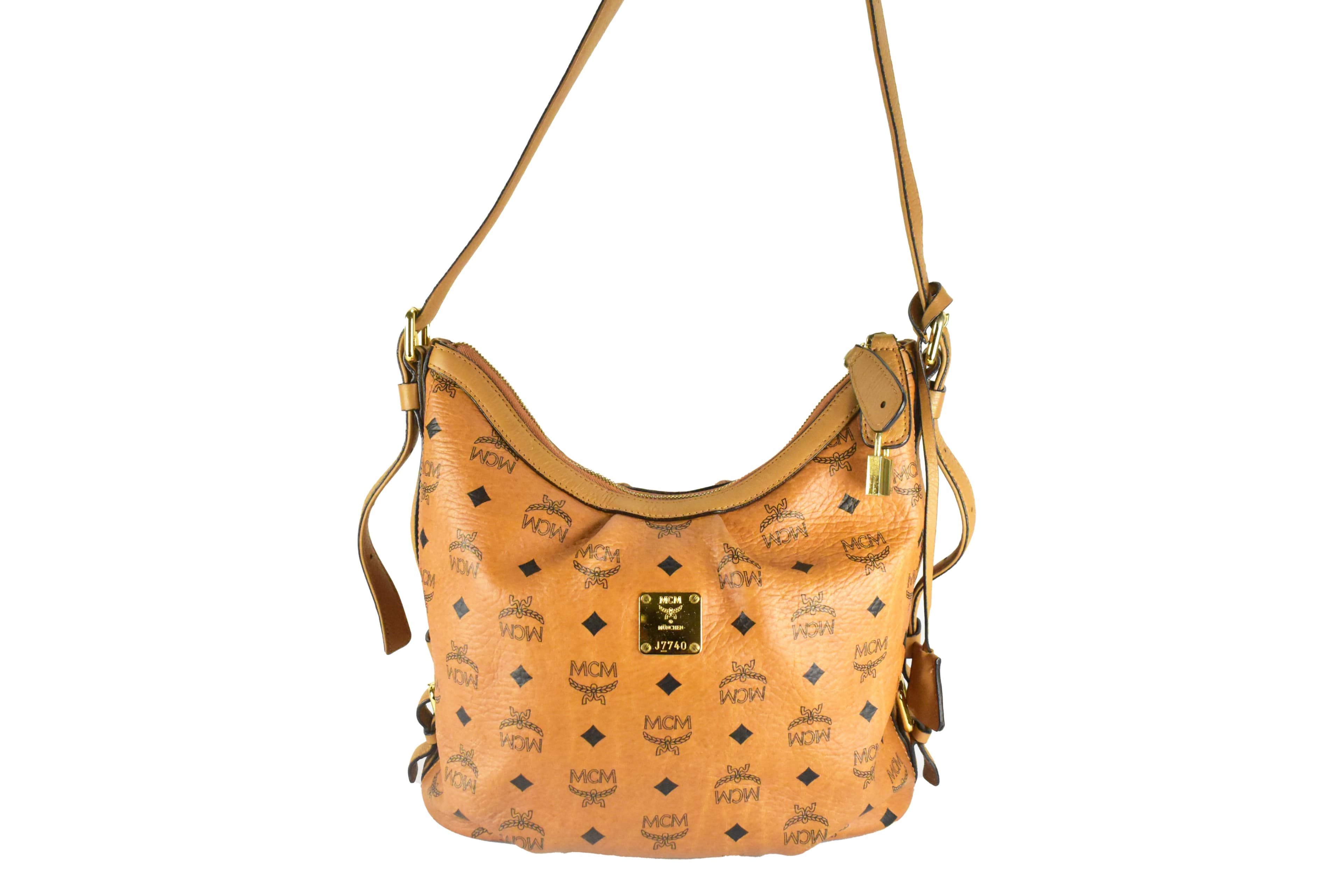 MCM UMHÄNGETASCHE vintmarket.de CROSSBODY KLEIN HOBO COGNAC 4298
