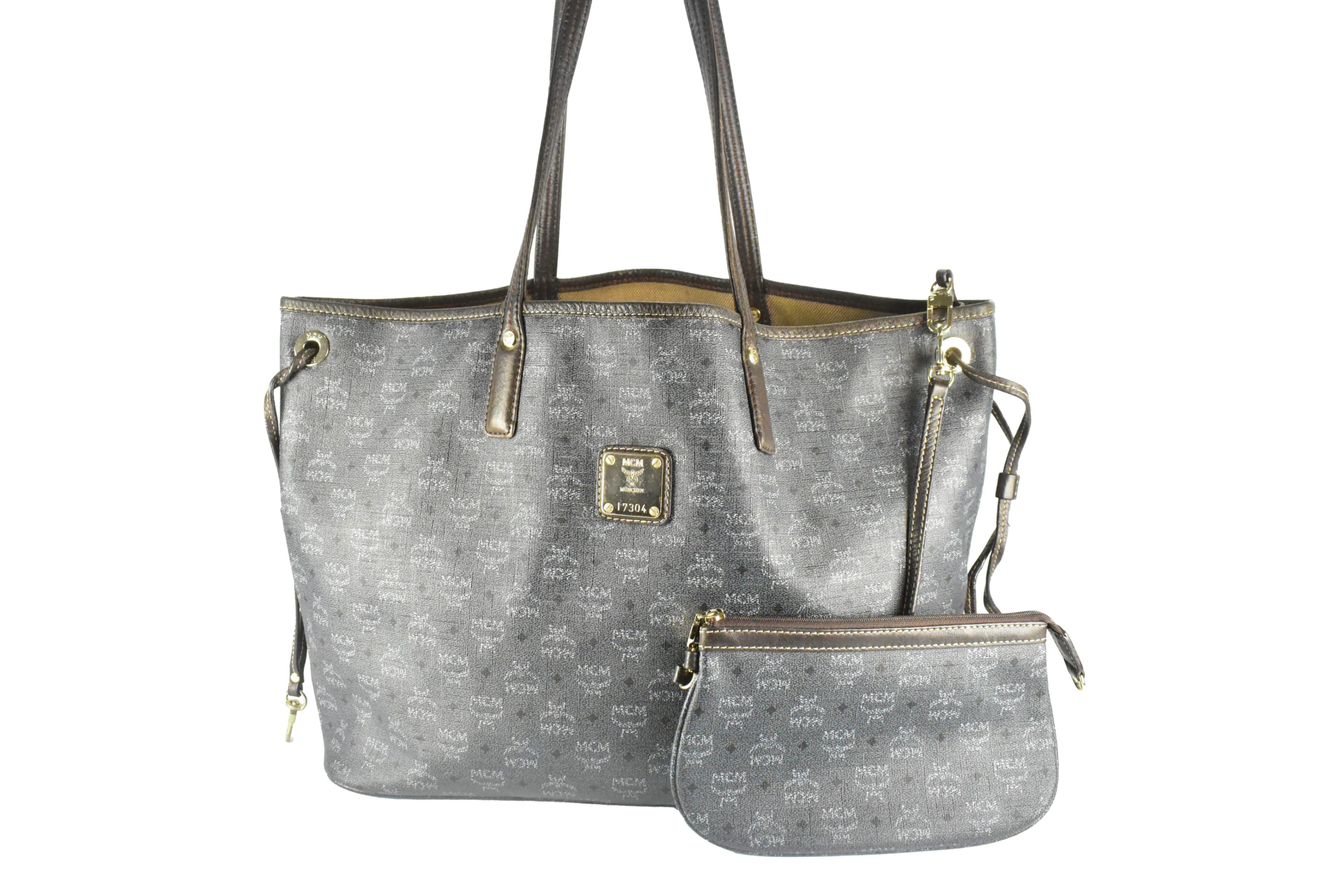 MCM SCHULTERTASCHE vintmarket.de SHOPPER  Pochette ANTHRAZIT 4302