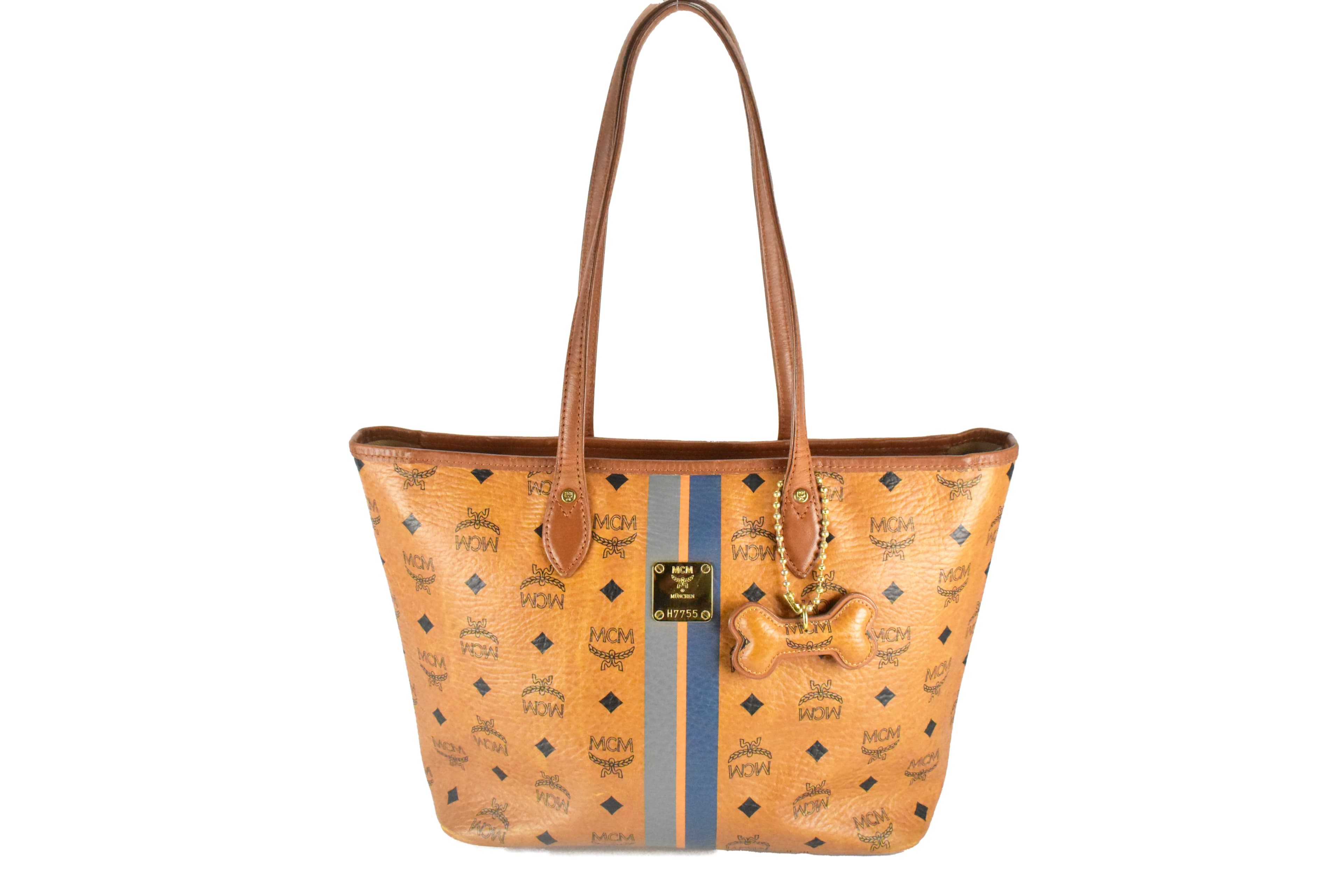 ✅MCM SCHULTERTASCHE KLEIN vintmarket.de SHOPPER COGNAC LEDER 4304