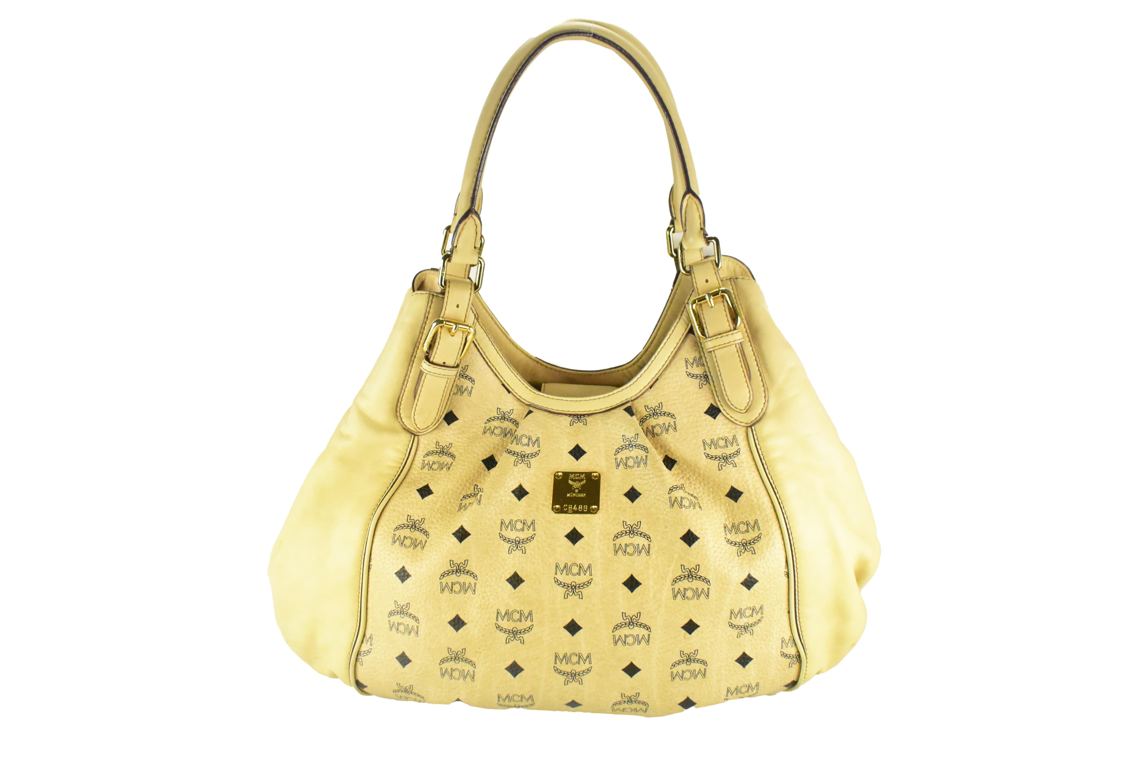 ✅MCM SCHULTERTASCHE HANDTASCHE vintmarket.de SHOPPER BEIGE 4308