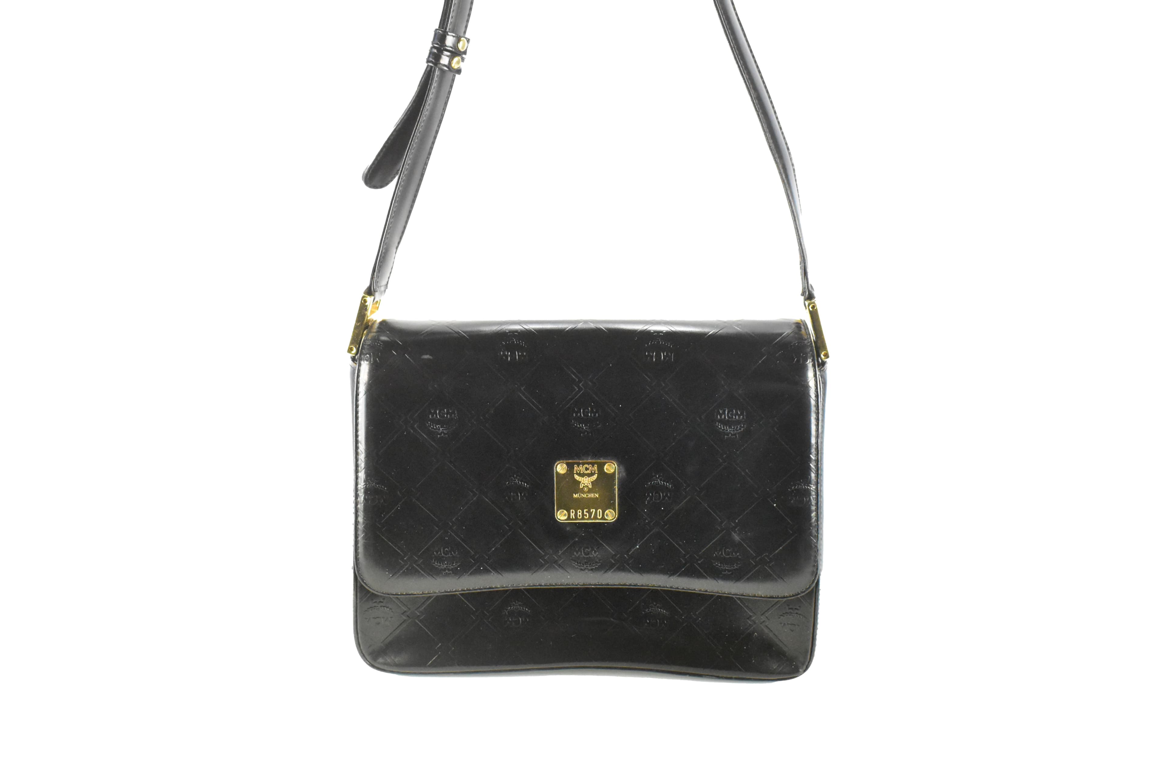 MCM SCHULTERTASCHE UMHÄNGETASCHE vintmarket.de SCHWARZ 4312