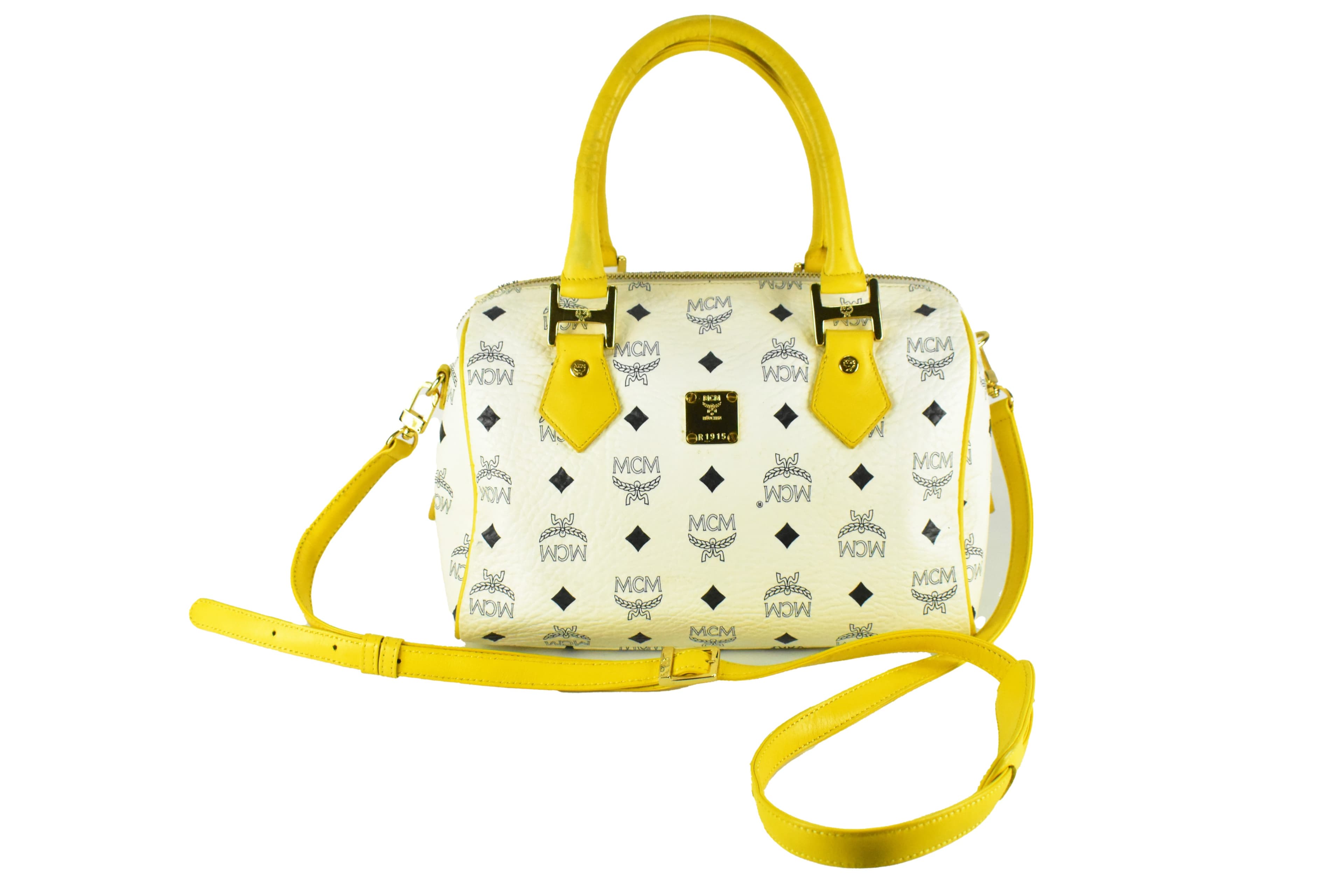 MCM HANDTASCHE vintmarket-de BOSTON CROSSBODY WEIß GELB 4317