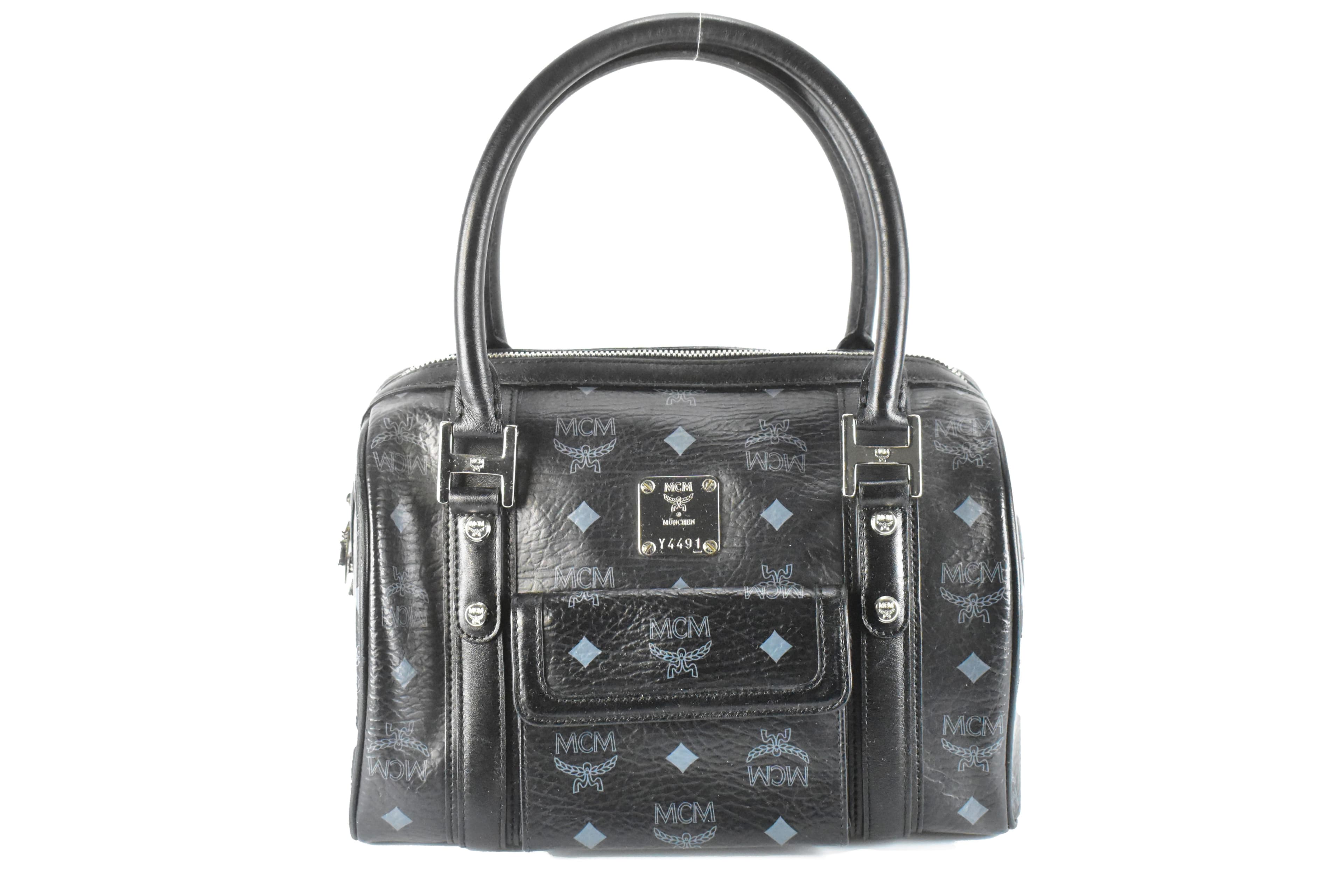 MCM HANDTASCHE vintmarket.de BOSTON LEDERTASCHE SCHWARZ 4318