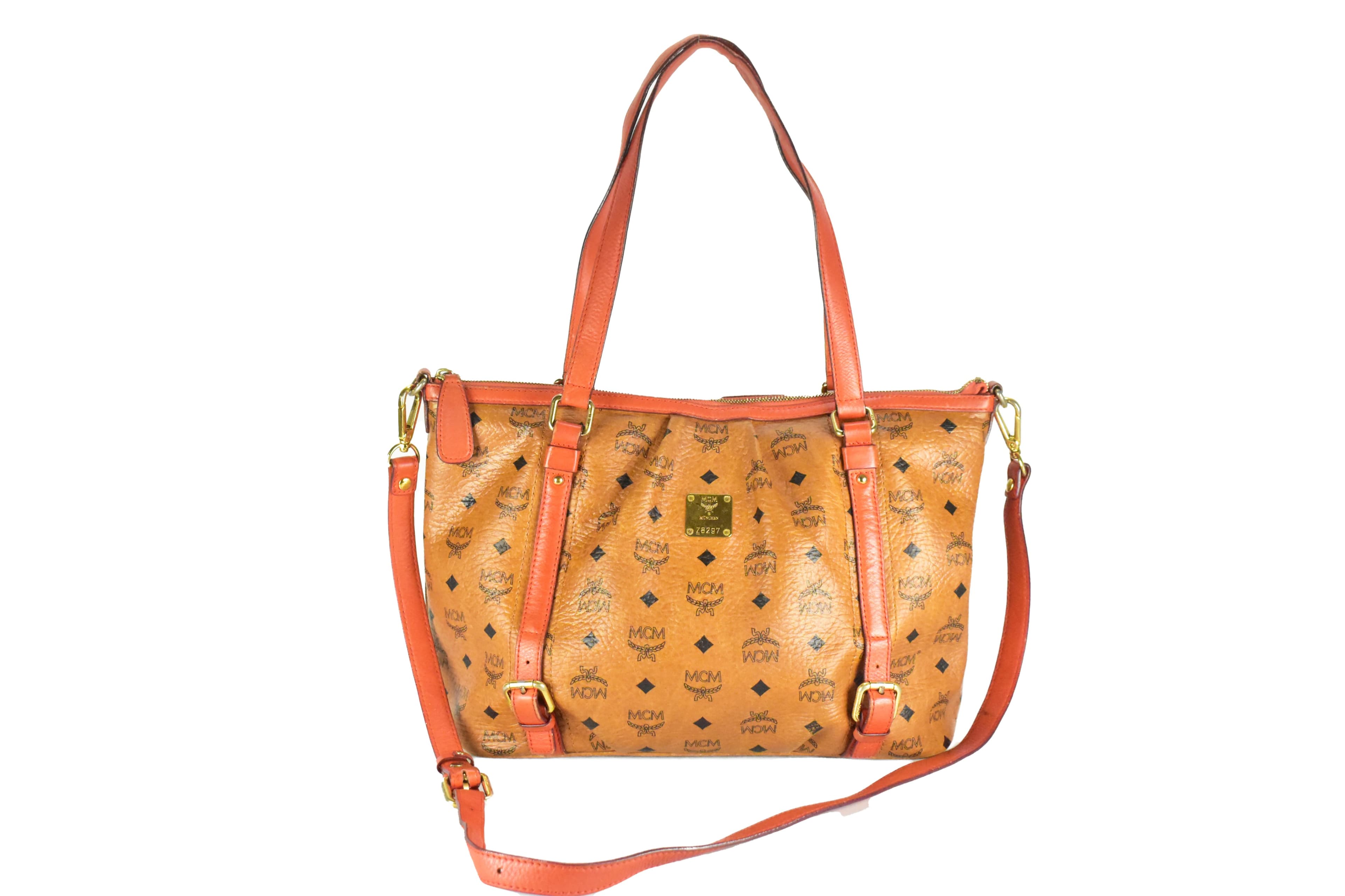 MCM SCHULTERTASCHE vintmarket.de CROSSBODY COGNAC ROT 4333
