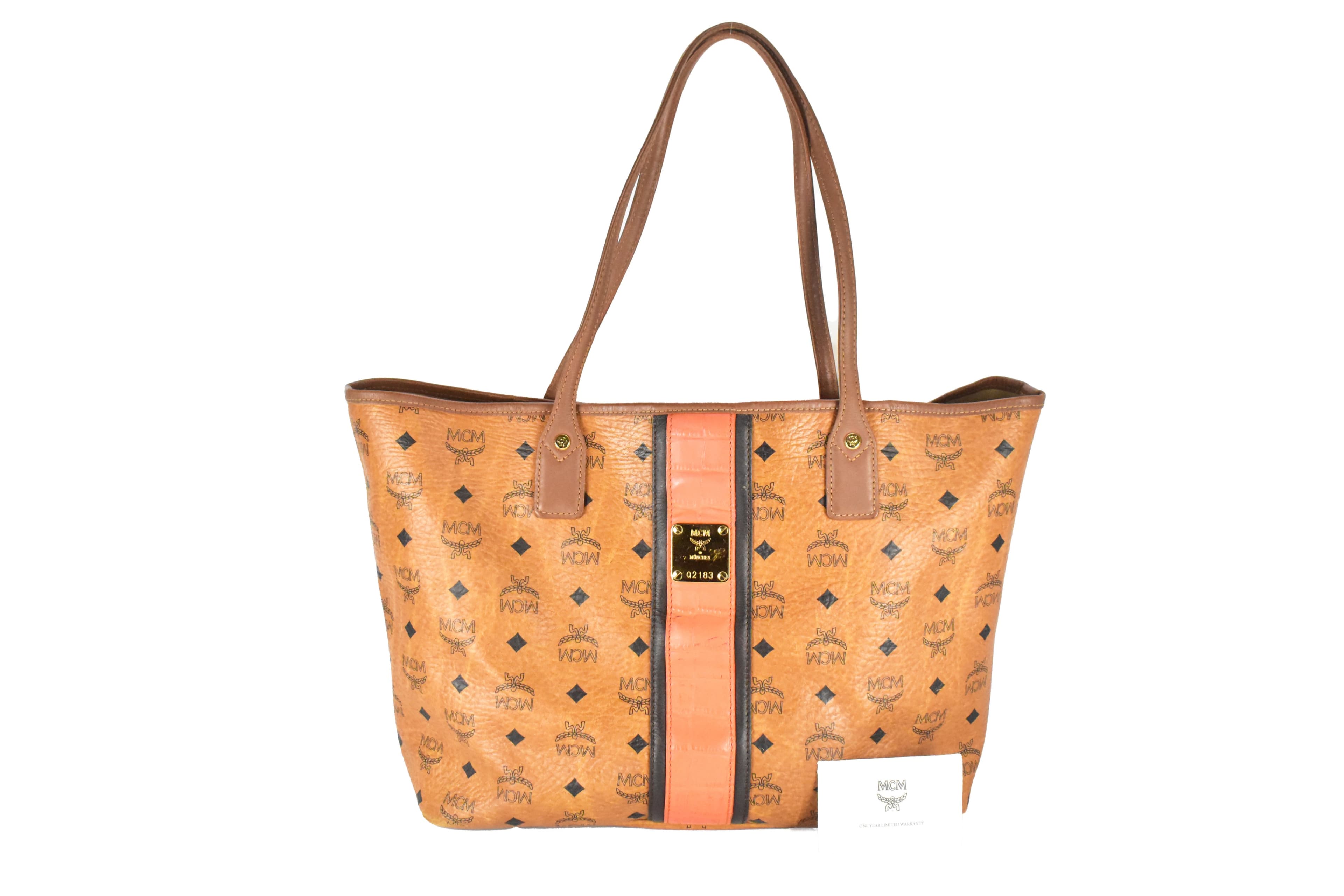 MCM SHOPPER vintmarket.de TASCHE SCHULTERTASCHE COGNAC 4336
