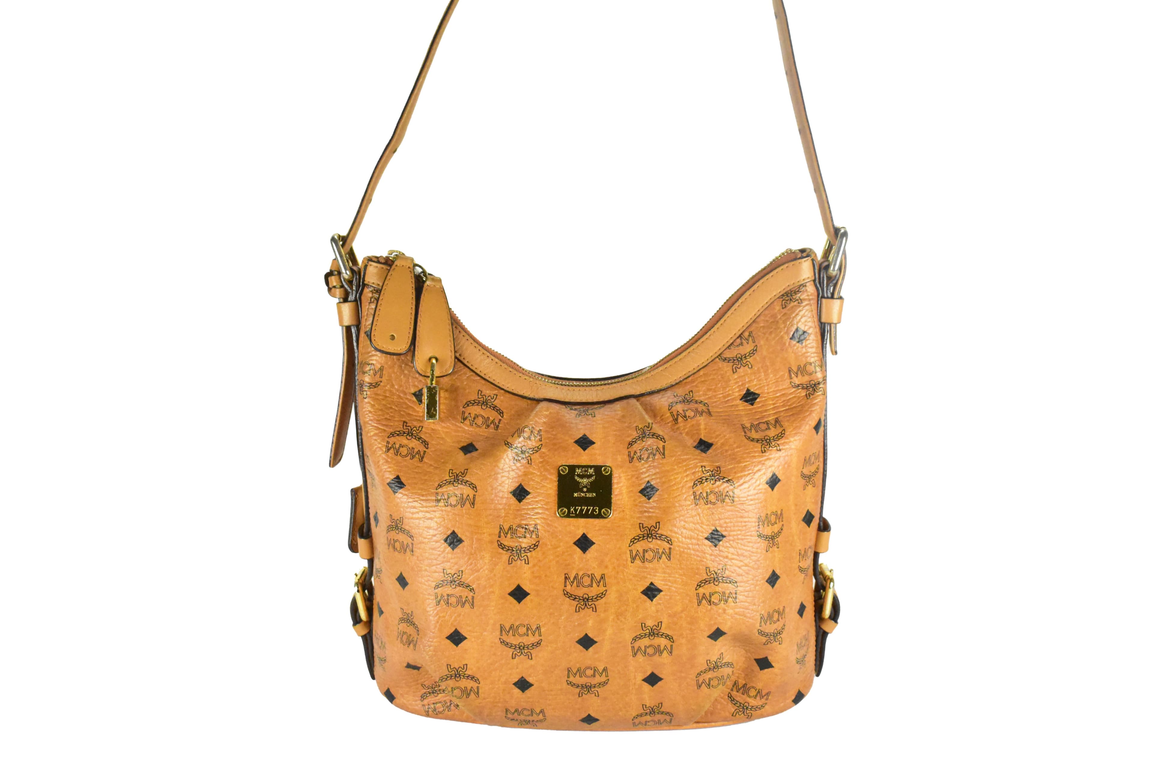 MCM HOBO KLEIN vintmarket.de CROSSBODY SCHULTERTASCHE COGNAC 4341