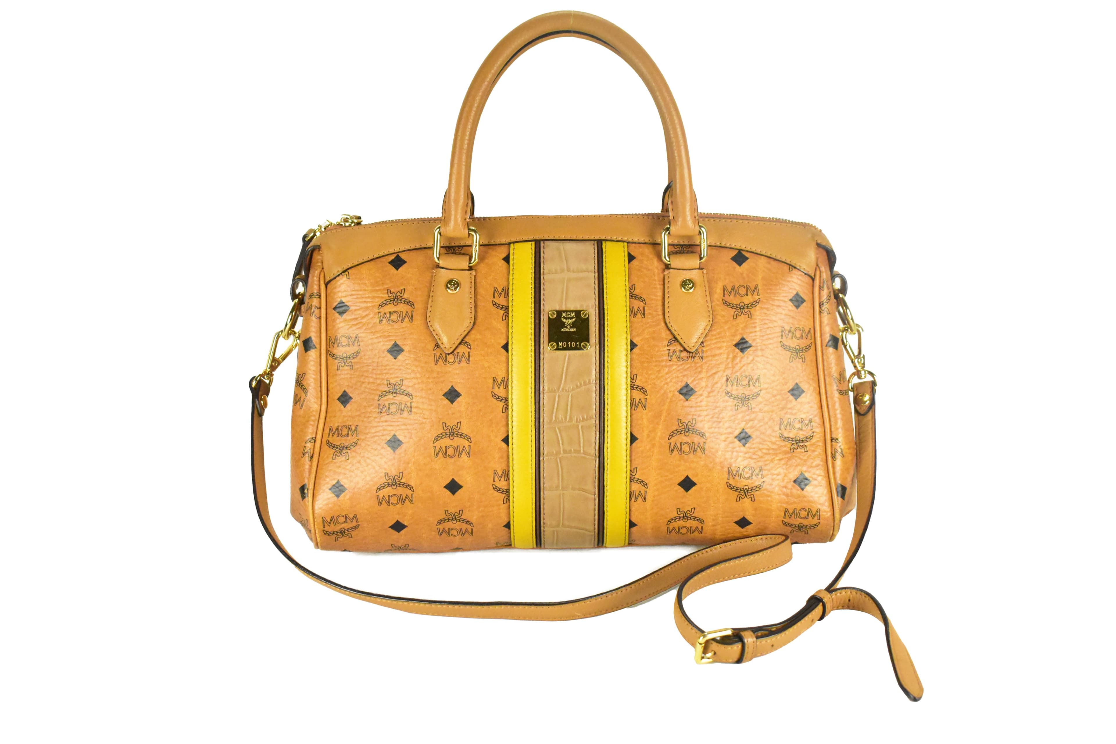 MCM SCHULTERTASCHE vintmarket.de CROSSBODY COGNAC ROT 4346