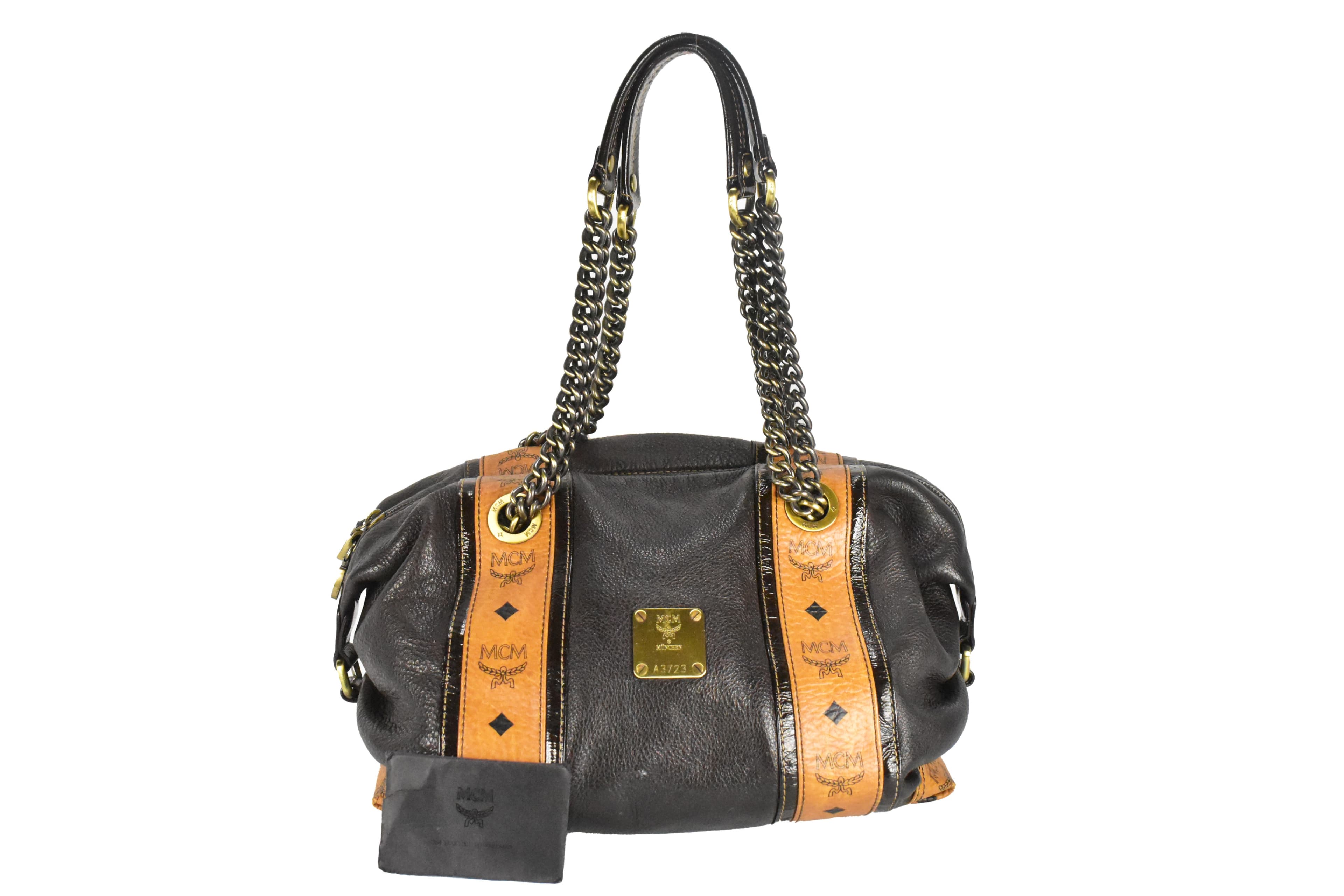 ✅MCM SCHULTERTASCHE HANDTASCHE vintmarket.de COGNAC 4350