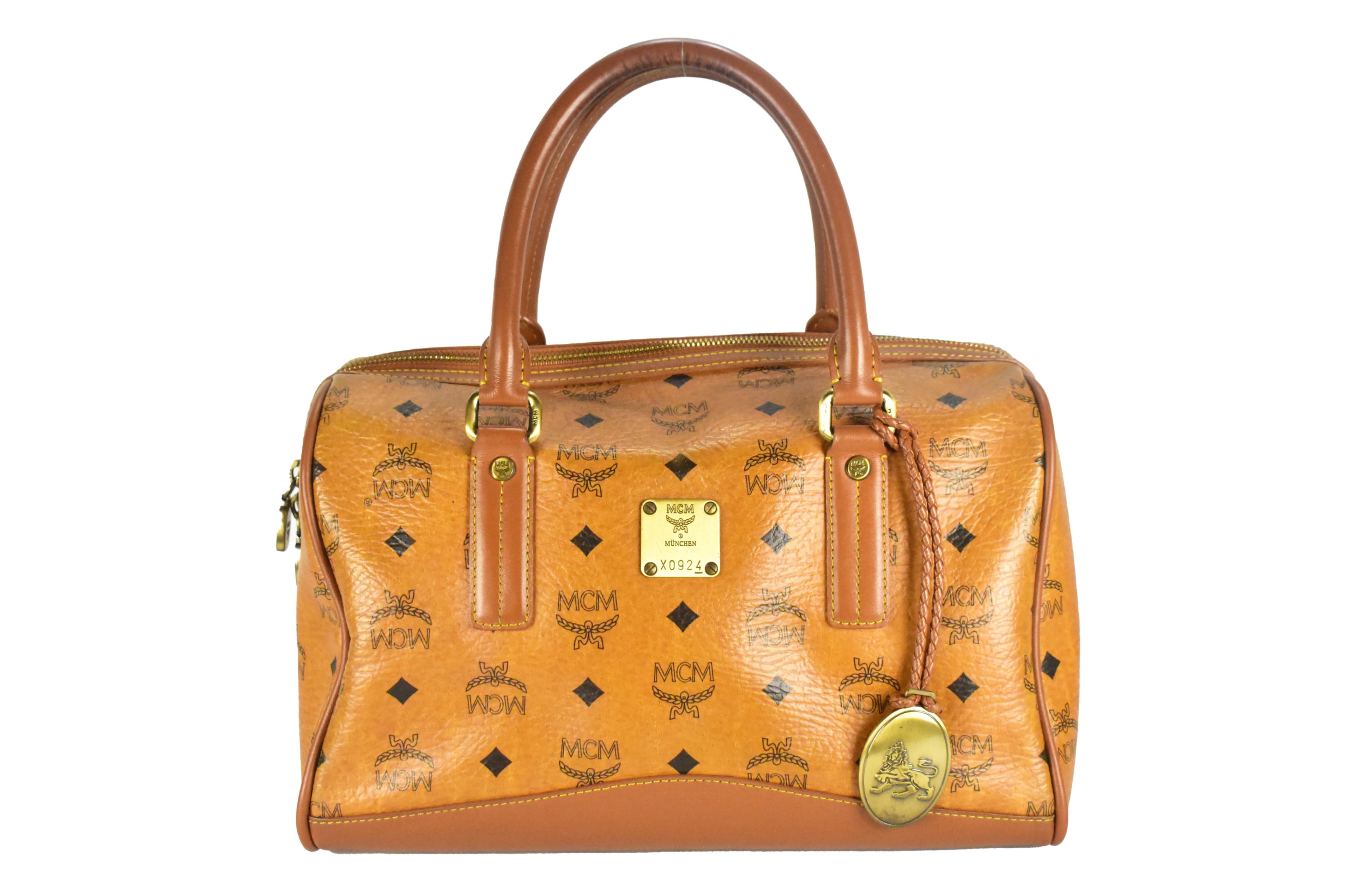 ✅MCM TASCHE vintmarket-de HANDTASCHE BOSTON LEDER COGNAC 4355