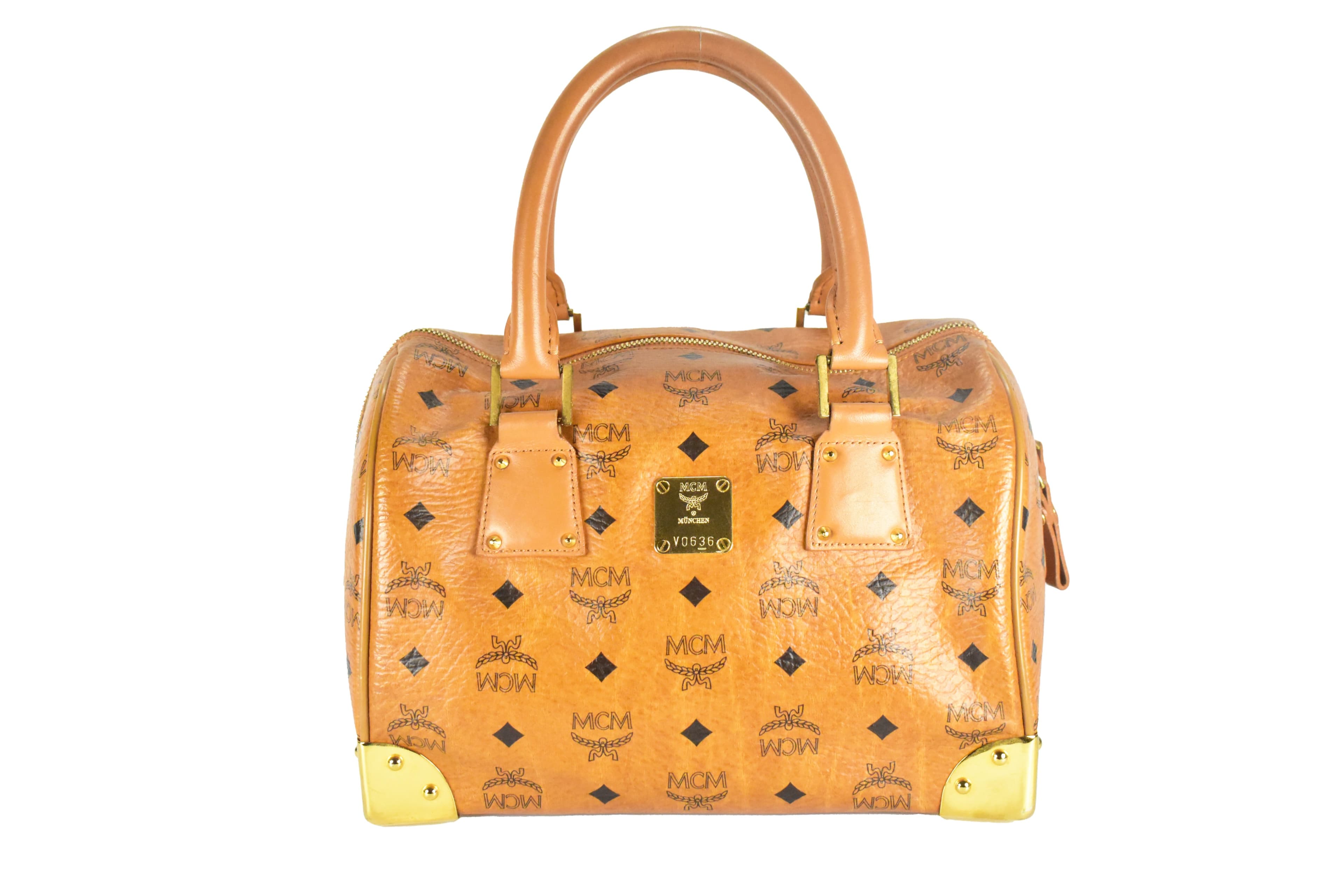 ✅MCM TASCHE vintmarket.de BOSTON CROSSBODY COGNAC 4357