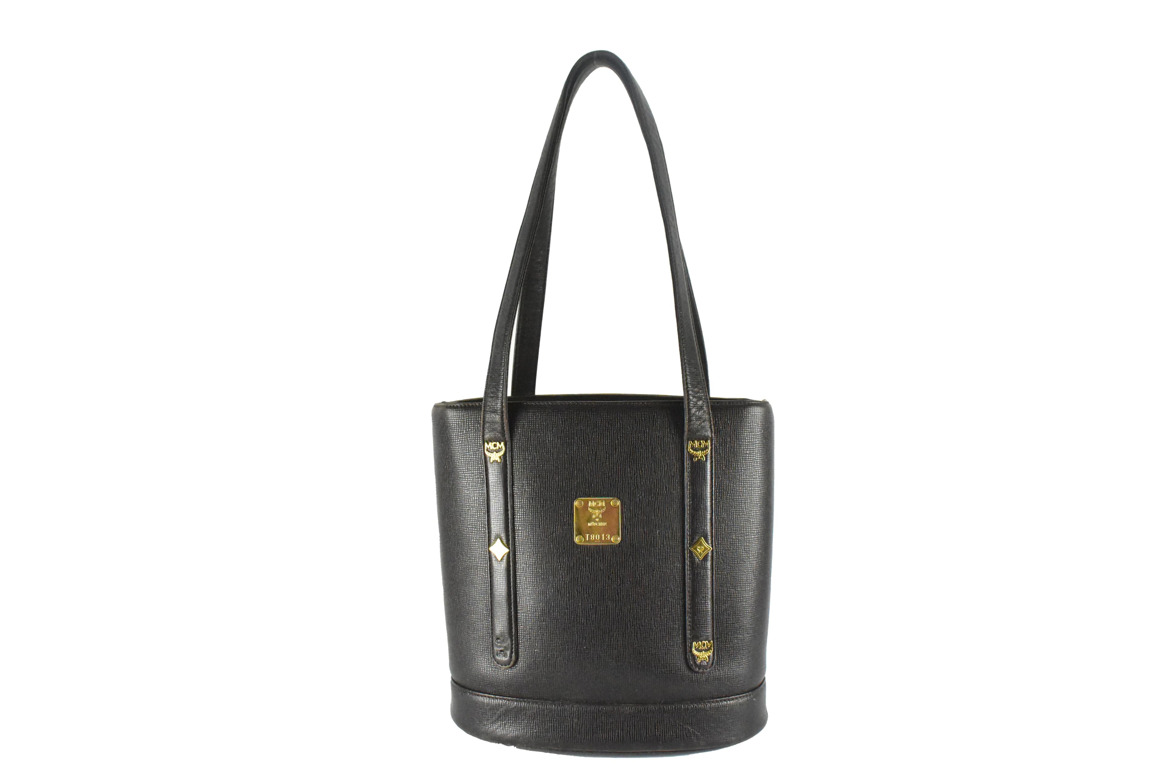 ✅MCM LEDERTASCHE vintmarket.de HANDTASCHE LEDER SCHWARZ 4359