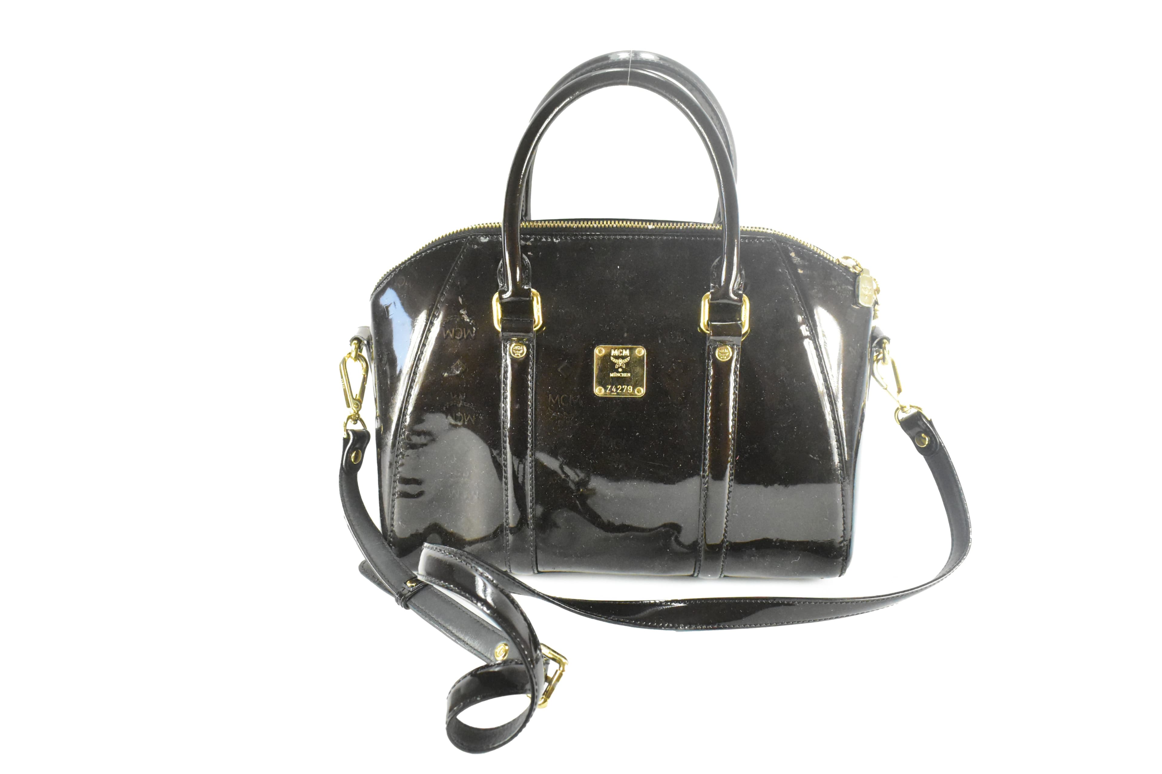 ✅MCM TASCHE vintmarket.de HANDTASCHE BOWLING LEDER SCHWARZ 4360