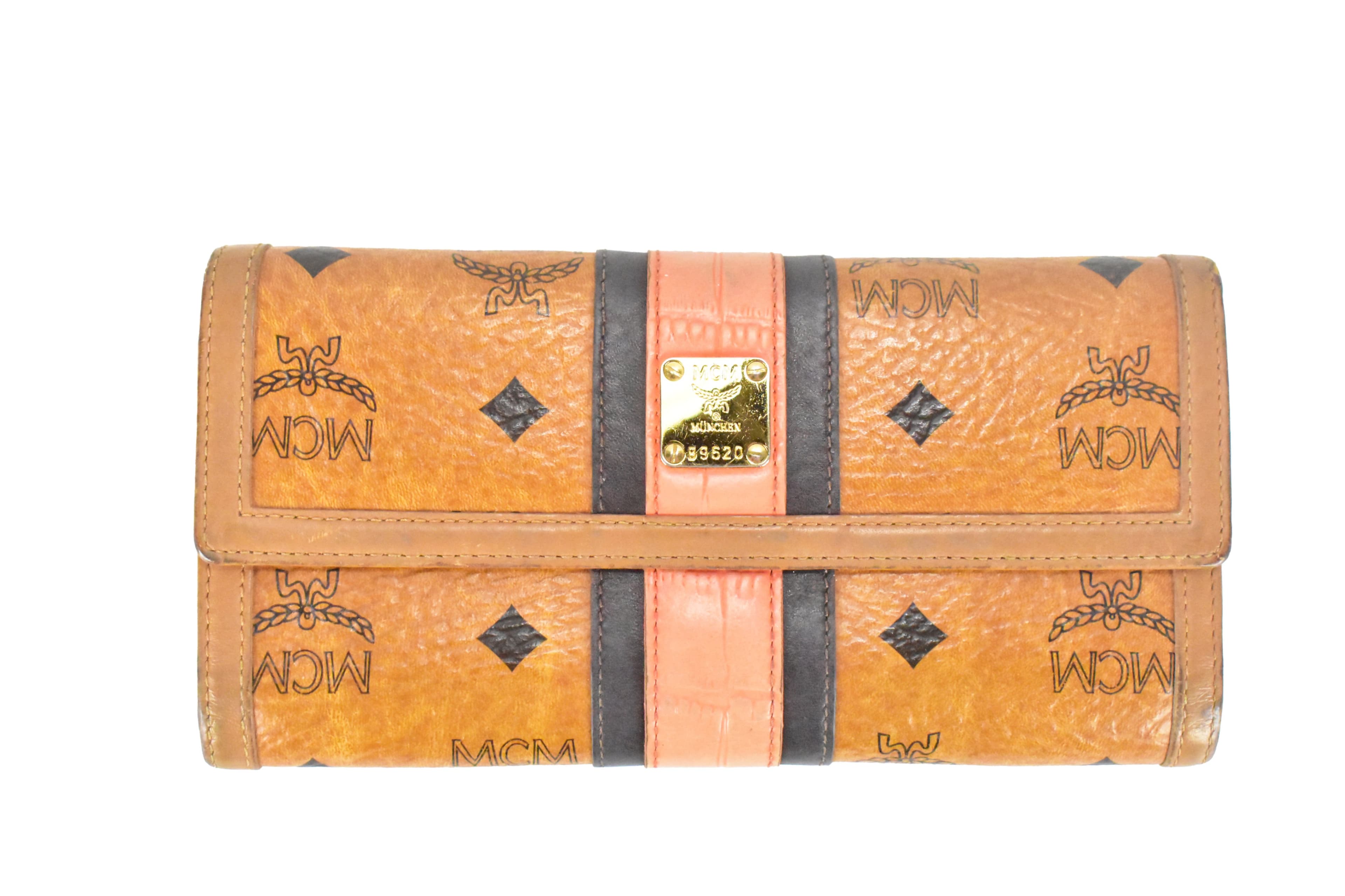 MCM vintmarket.de GELDBEUTEL PORTMONEE GELDBÖRSE COGNAC ROT 4369