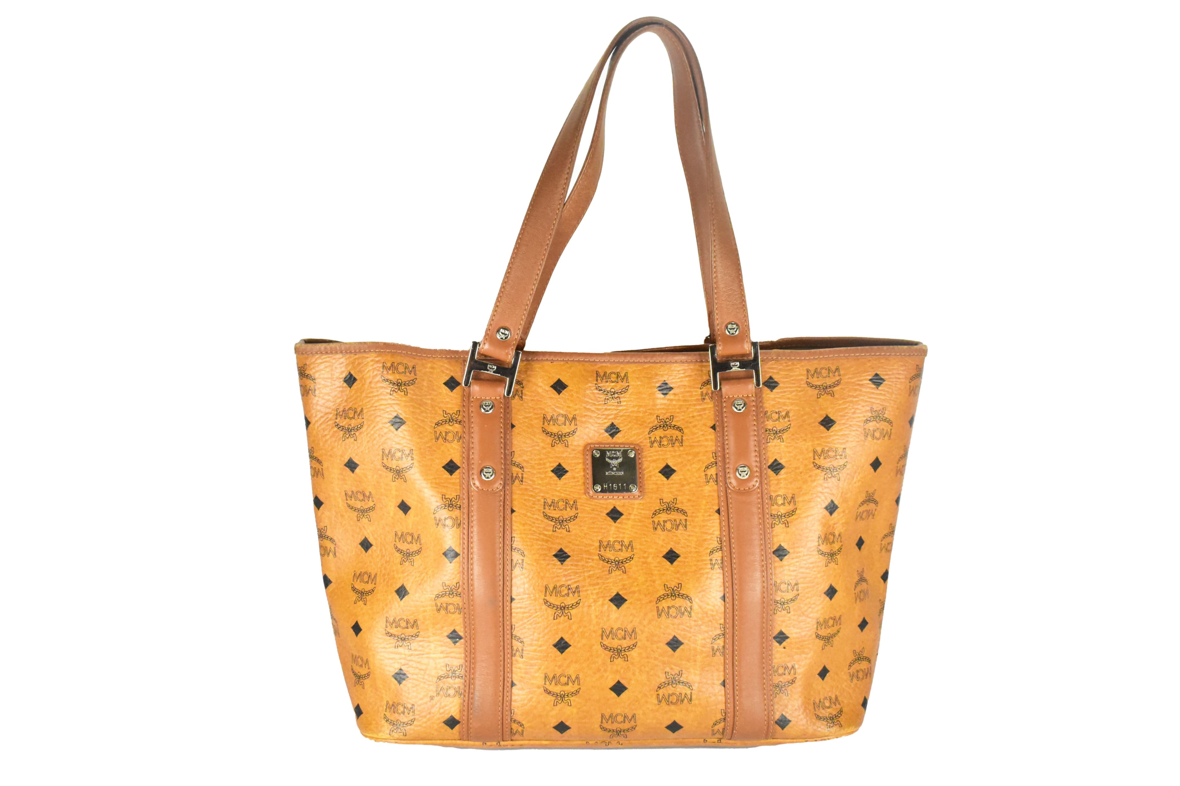 MCM SHOPPER MEDIUM vintmarket.de VISETOS TASCHE COGNAC 4378