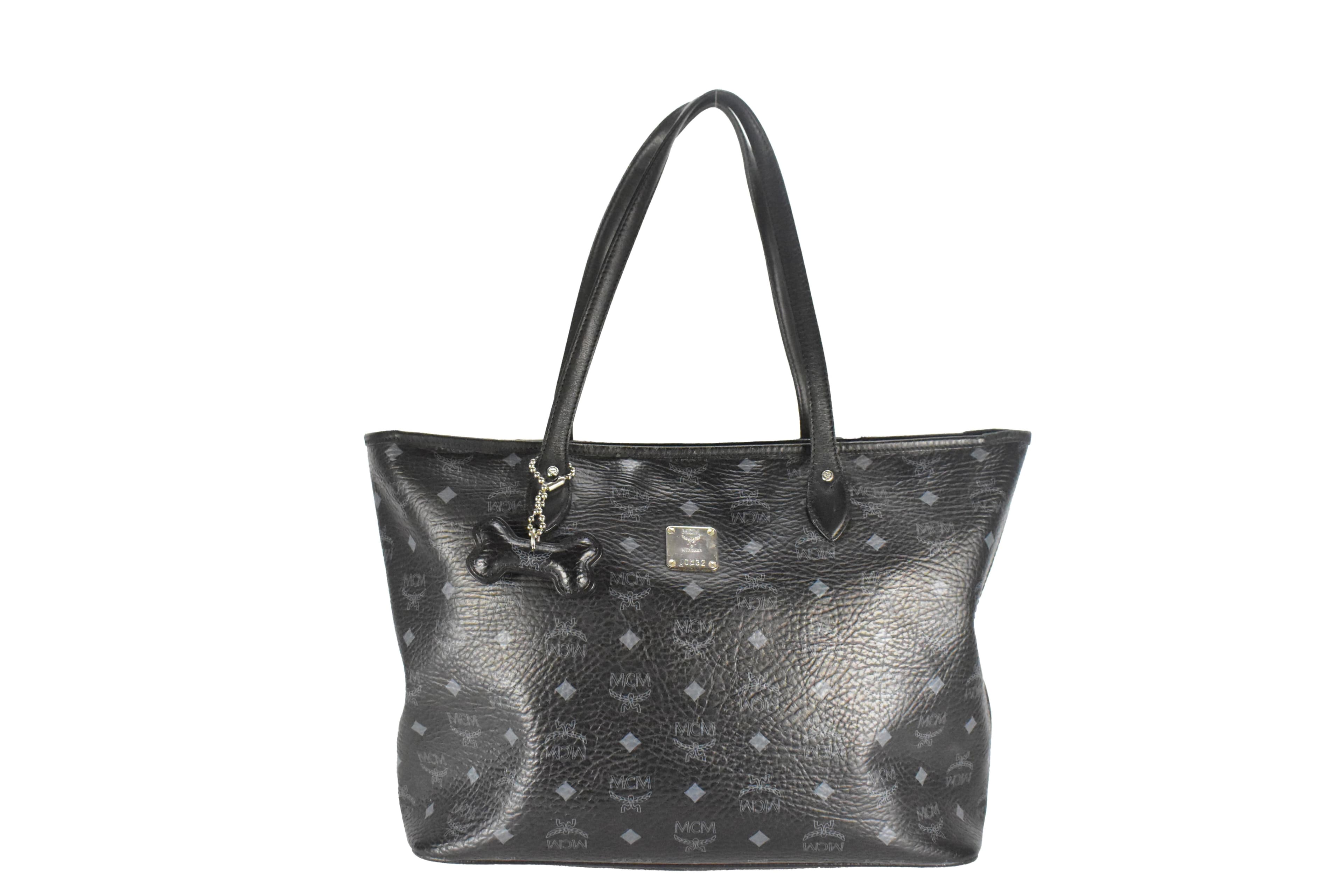MCM SHOPPER MEDIUM vintmarket.de TASCHE SCHWARZ 4382