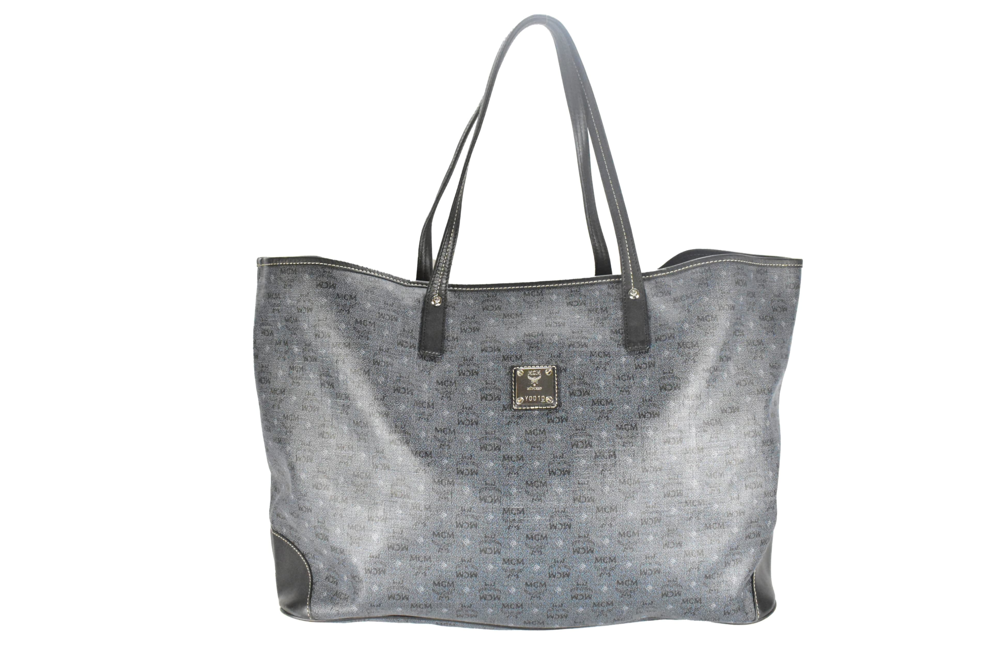 MCM SCHULTERTASCHE vintmarket.de SHOPPER XXL ANTHRAZIT 4383