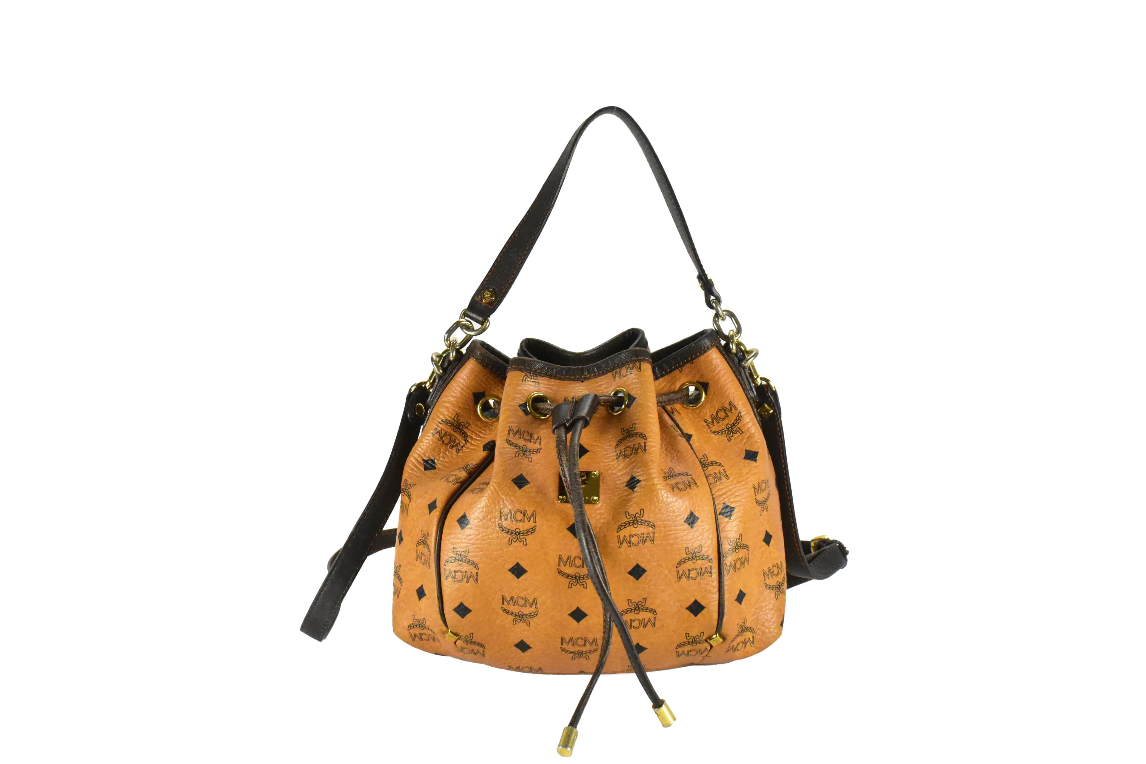 MCM TASCHE BEUTELTASCHE vintmarket.de CROSSBODY LEDER COGNAC 4385