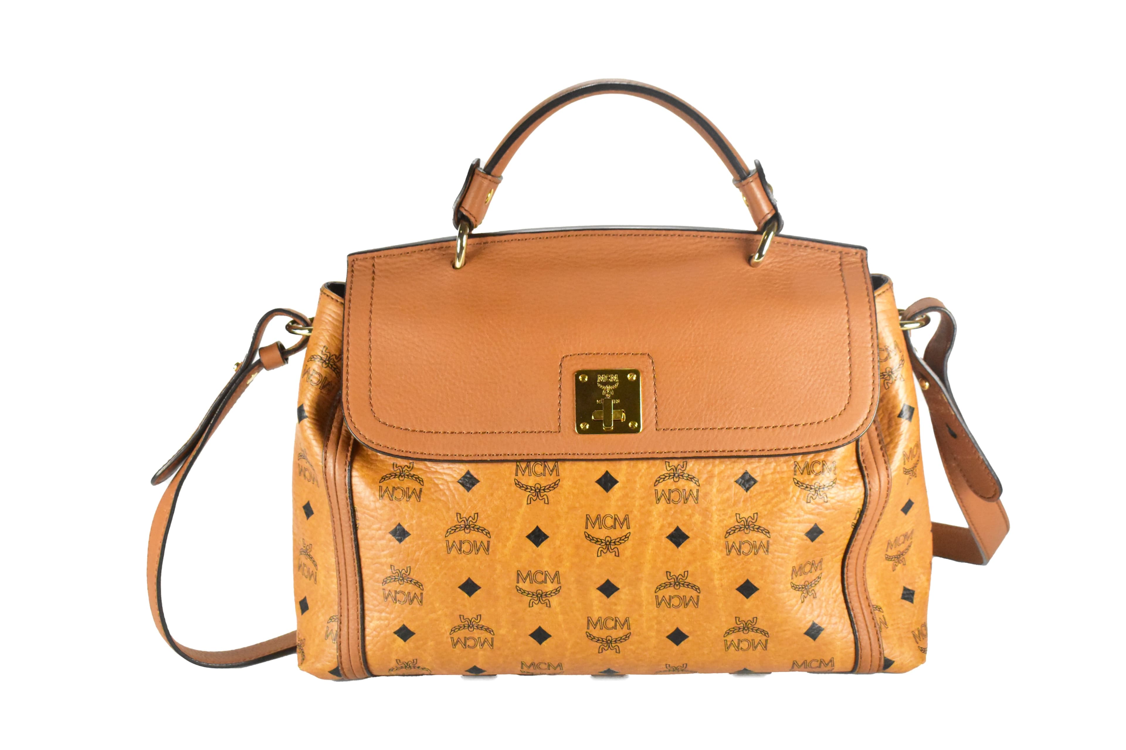 MCM SCHULTERTASCHE vintmarket.de CROSSBODY TASCHE COGNAC ROT 4389