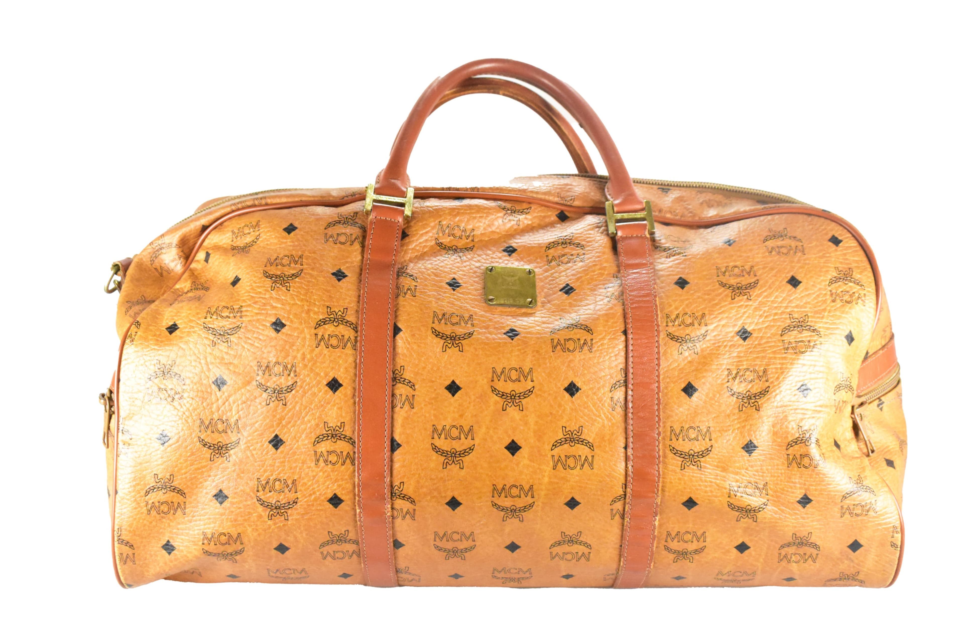 ✅MCM WEEKENDER vintmarket.de REISETASCHE COGNAC 4400