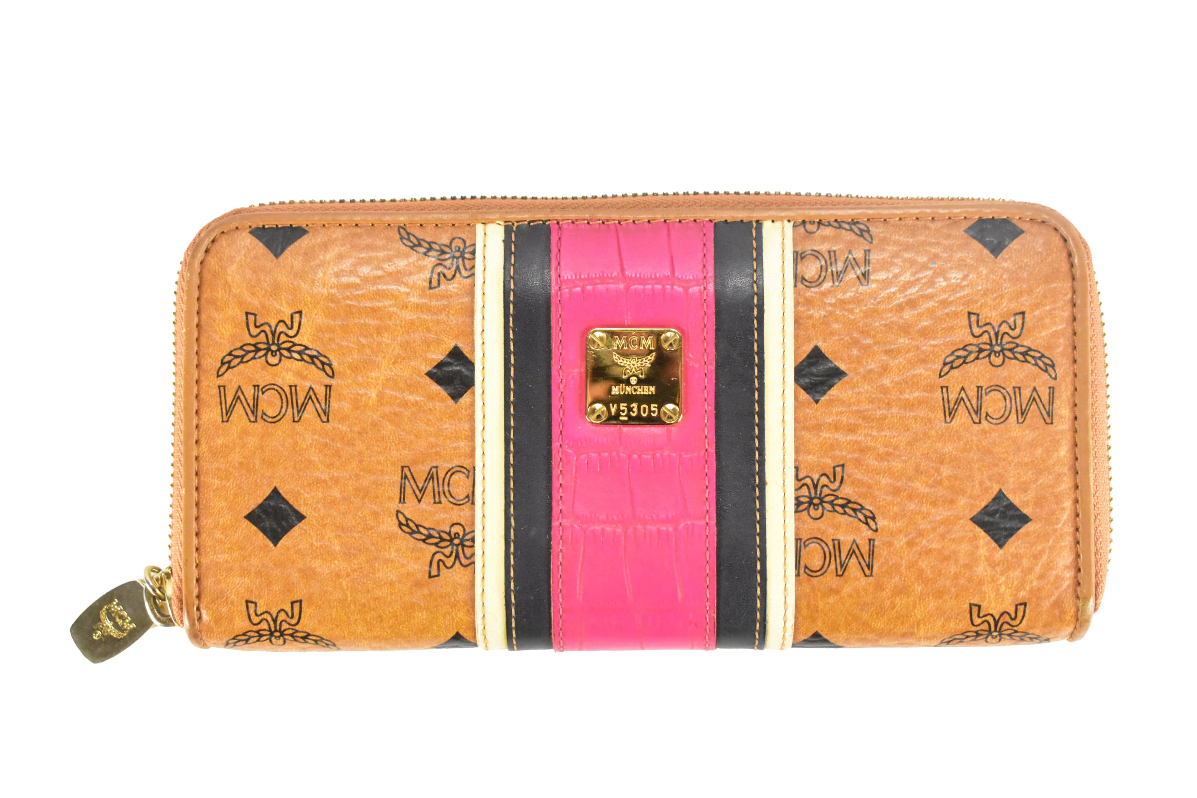 MCM GELDBEUTEL vintmarket.de PORTMONEE GELDBÖRSE COGNAC PINK 4437