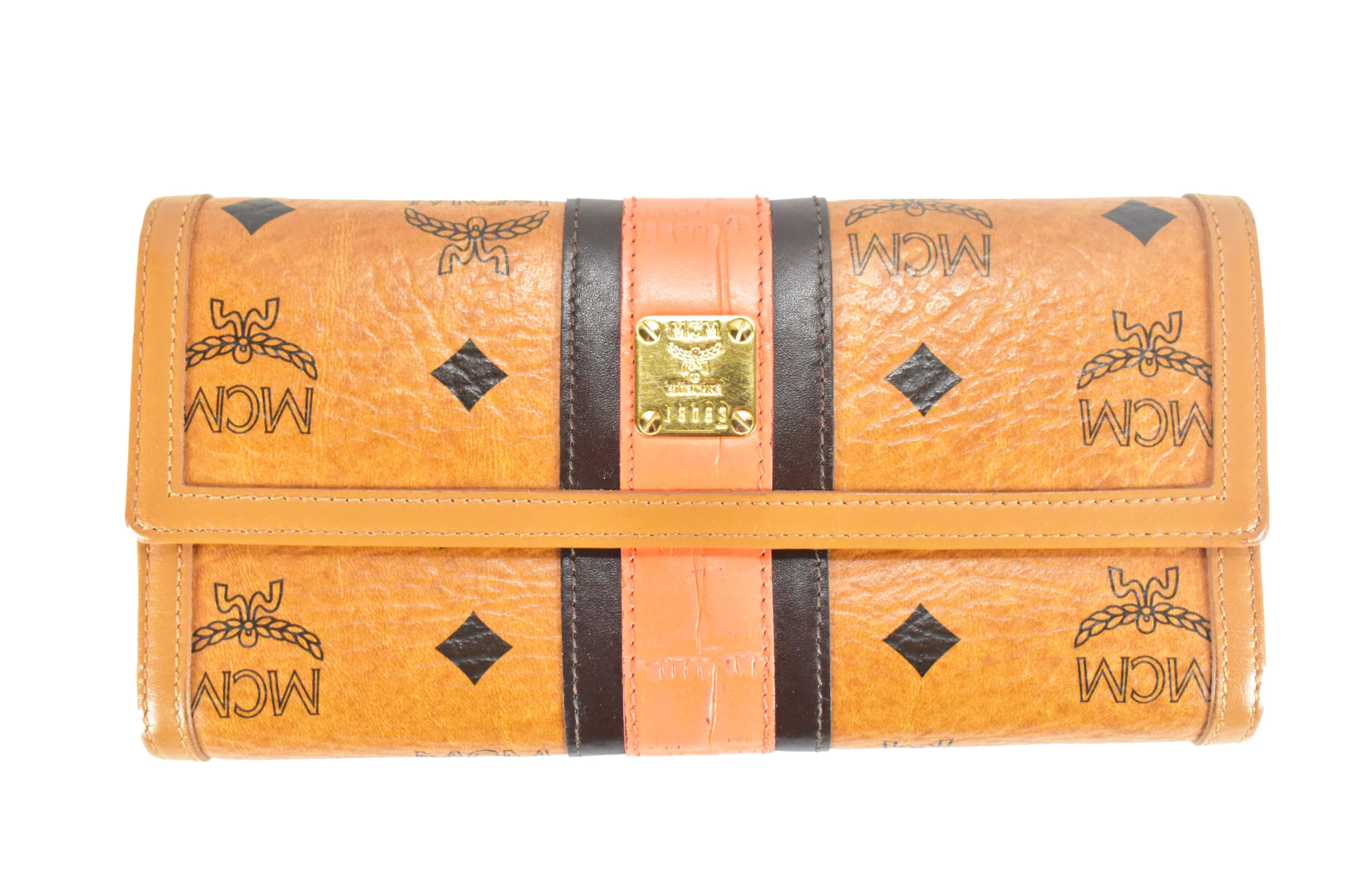 MCM vintmarket.de GELDBEUTEL PORTMONEE GELDBÖRSE COGNAC ROT 4438