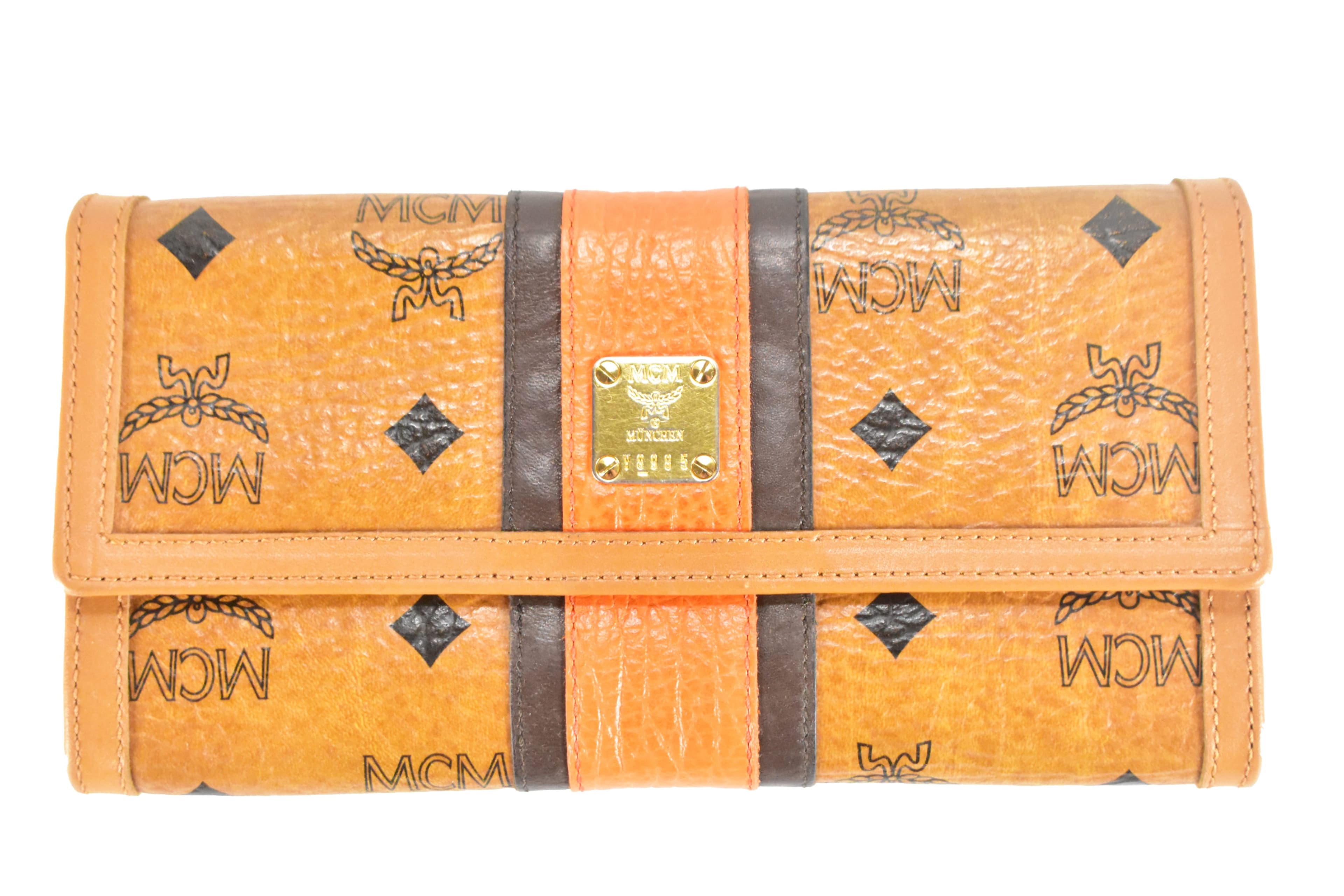 MCM vintmarket.de GELDBEUTEL PORTMONEE GELDBÖRSE COGNAC ROT 4438