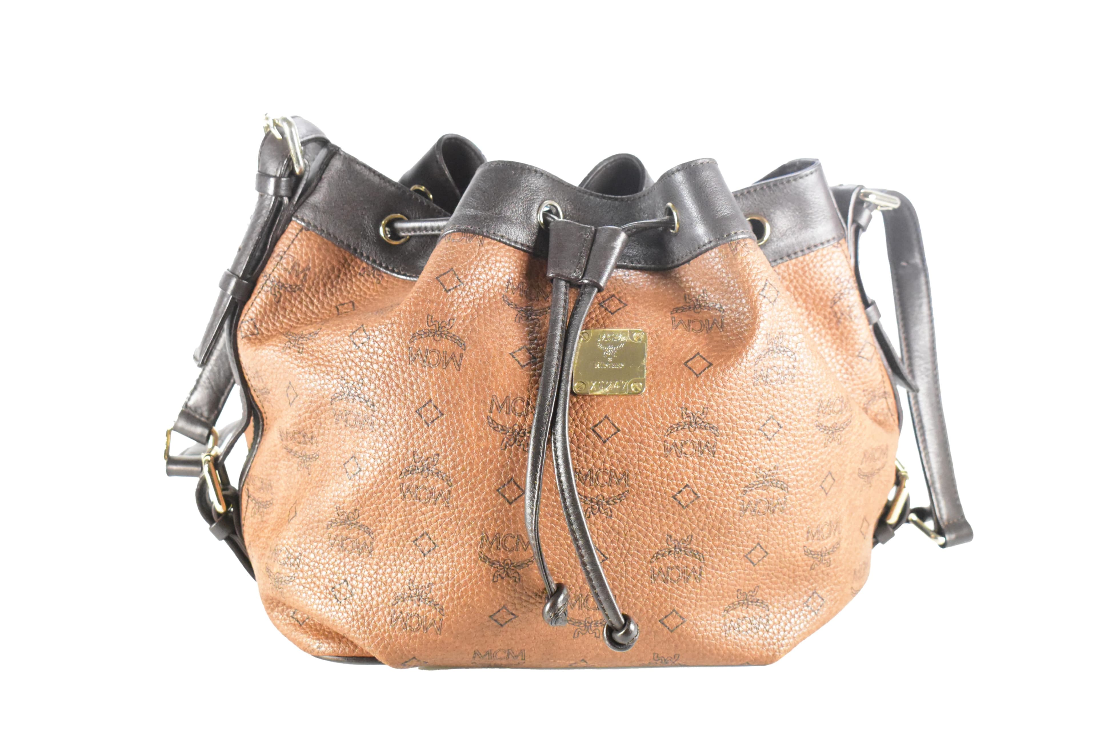 ✅MCM TASCHE BEUTELTASCHE vintmarket.de CROSSBODY LEDER BRAUN 4410