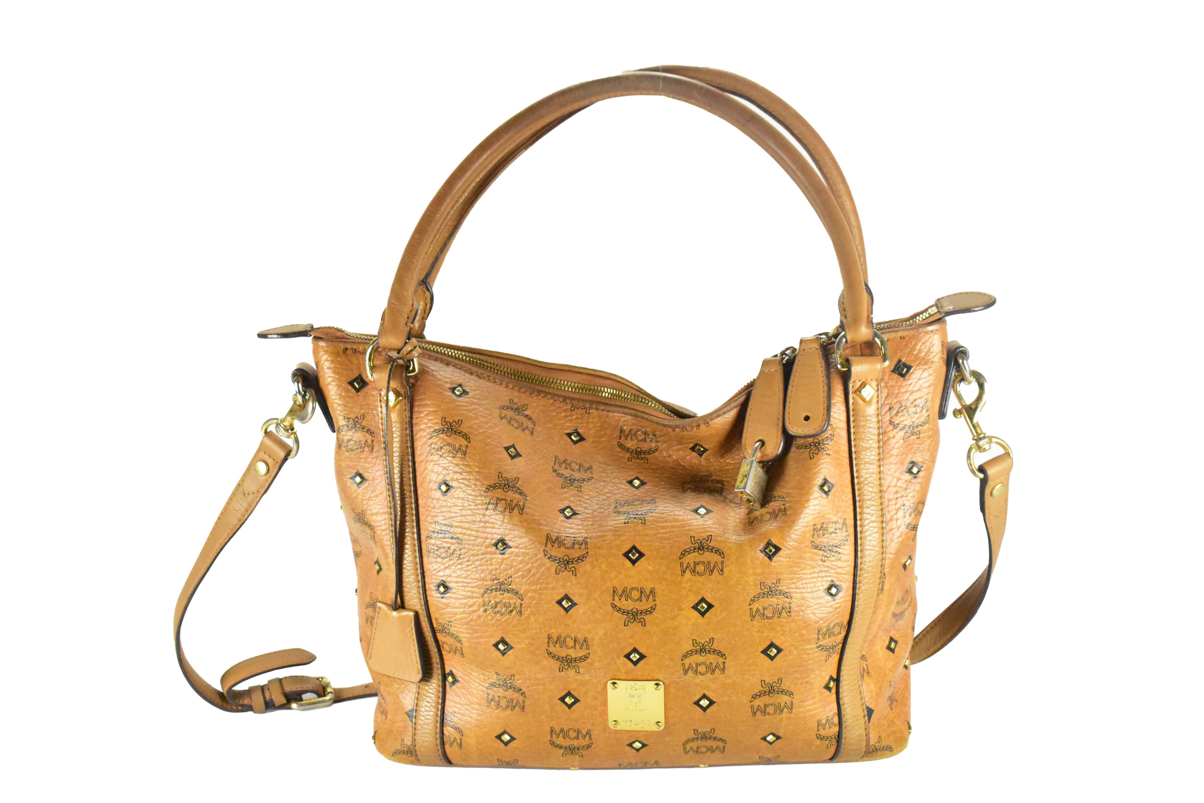 MCM SCHULTERTASCHE vintmarket.de HANDTASCHE CROSSBODY COGNAC 4411