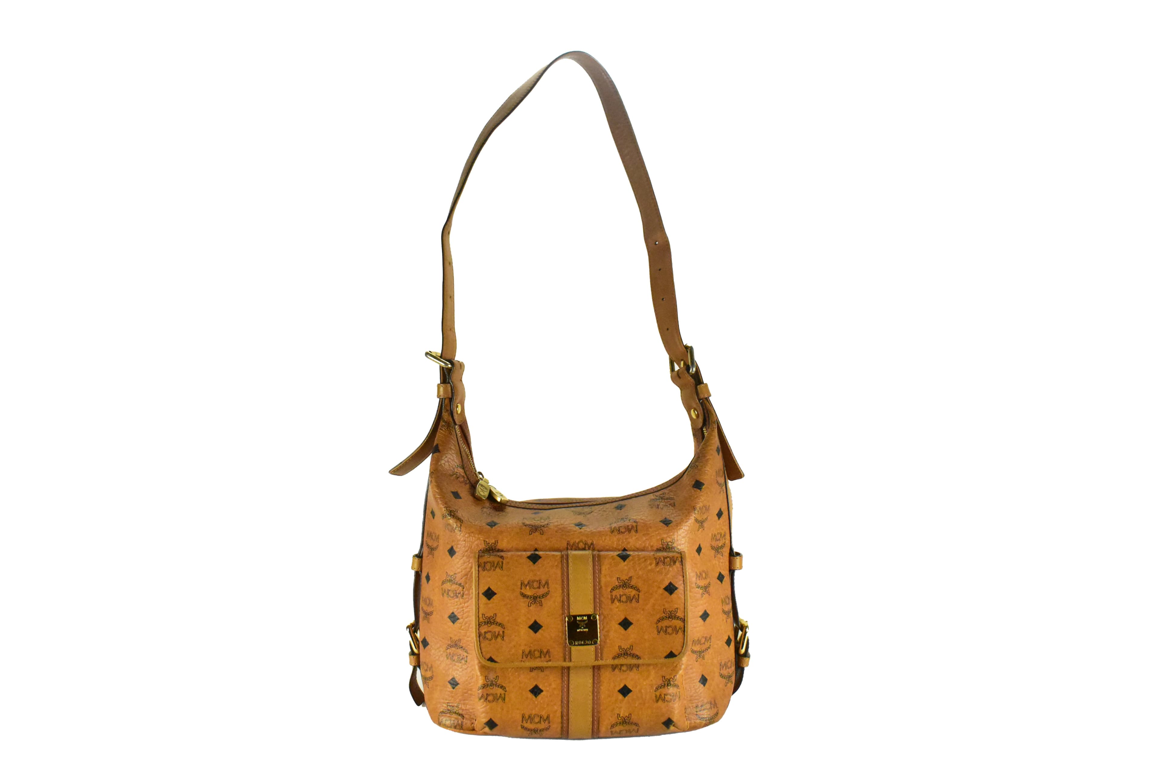 MCM TASCHE HANDTASCHE SCHULTERTASCHE vintmarket.de COGNAC 4412