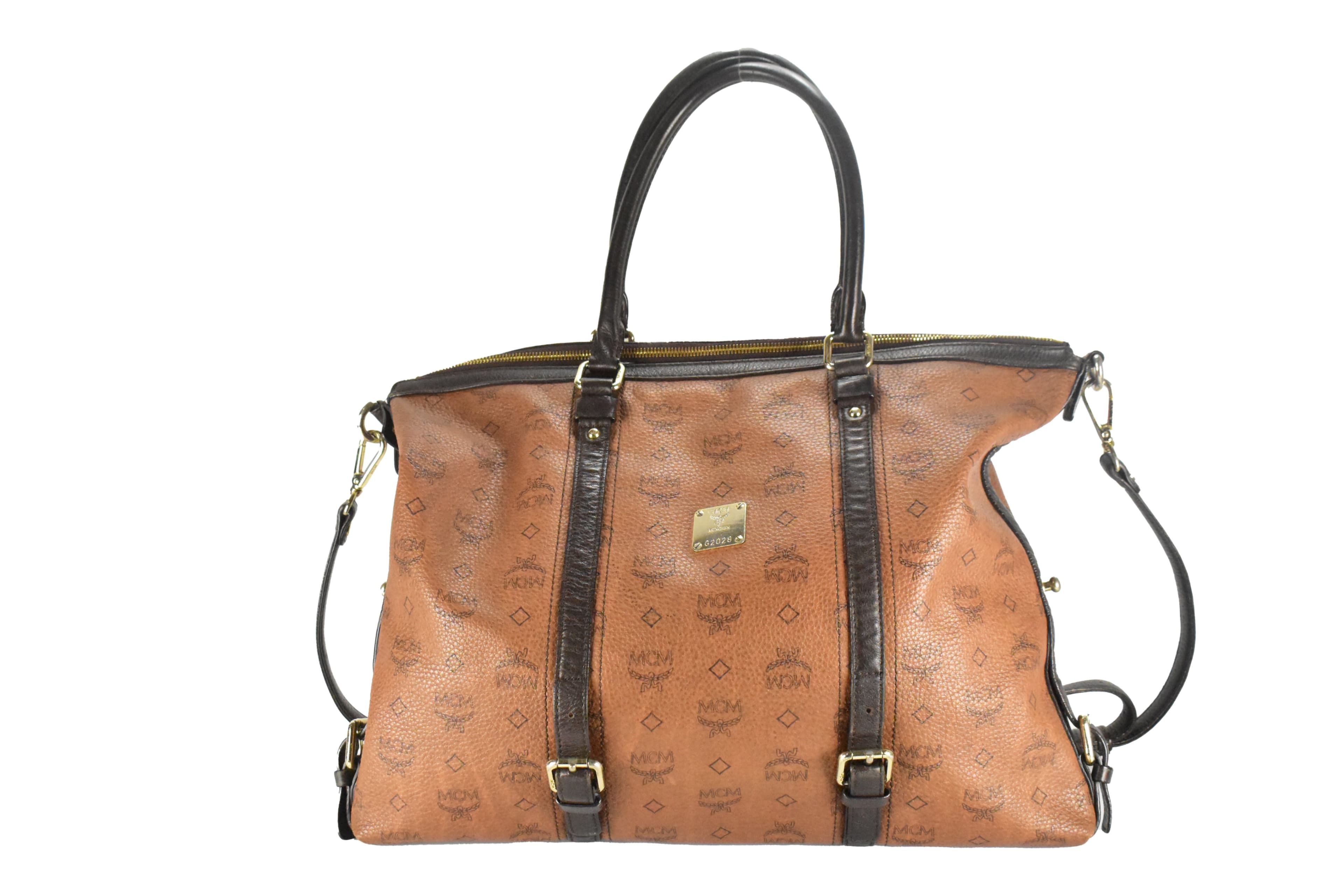 MCM SHOPPER XXL vintmarket.de SCHULTERTASCHE BRAUN LEDER 4413
