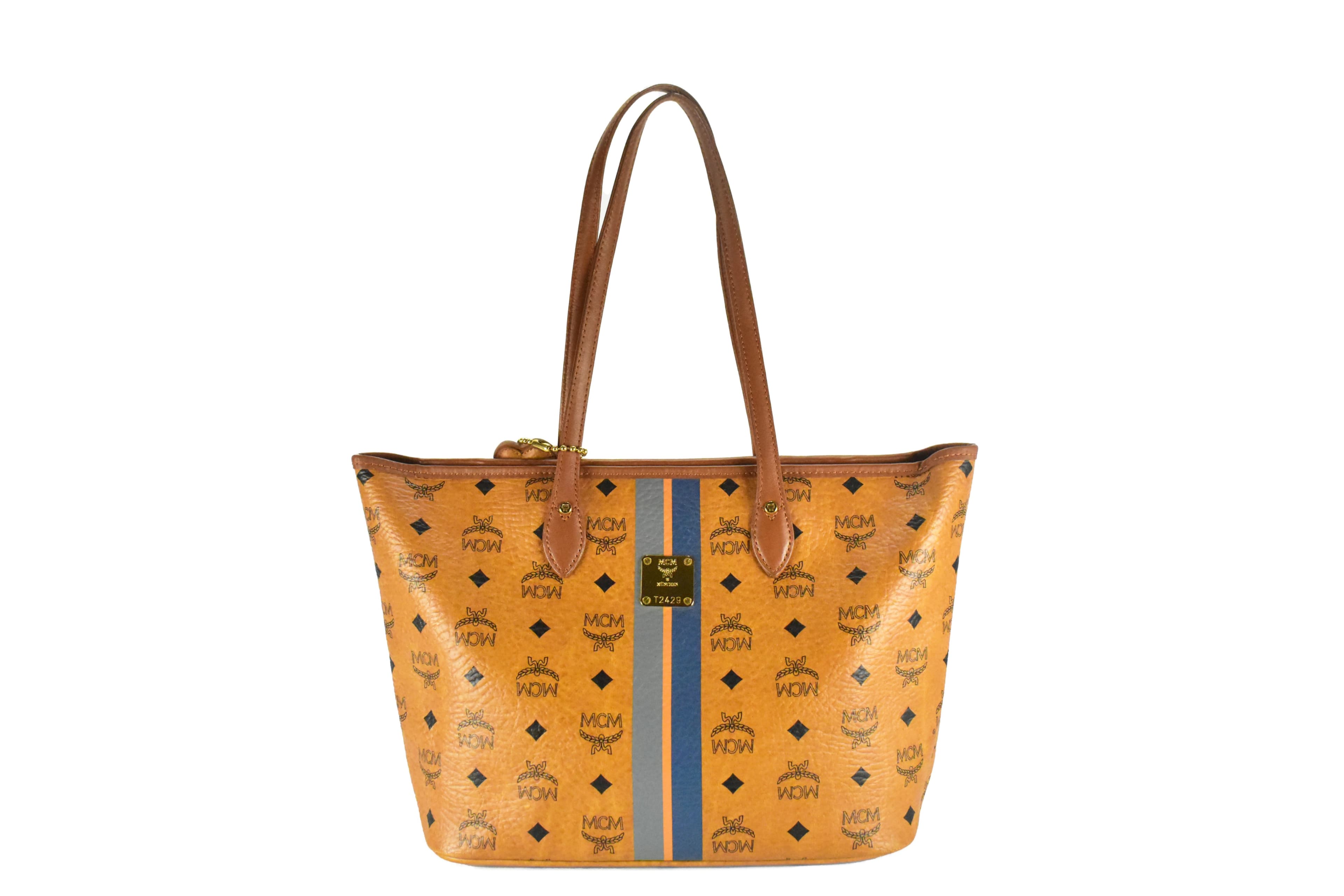 ✅MCM SCHULTERTASCHE KLEIN vintmarket.de SHOPPER COGNAC LEDER 4417