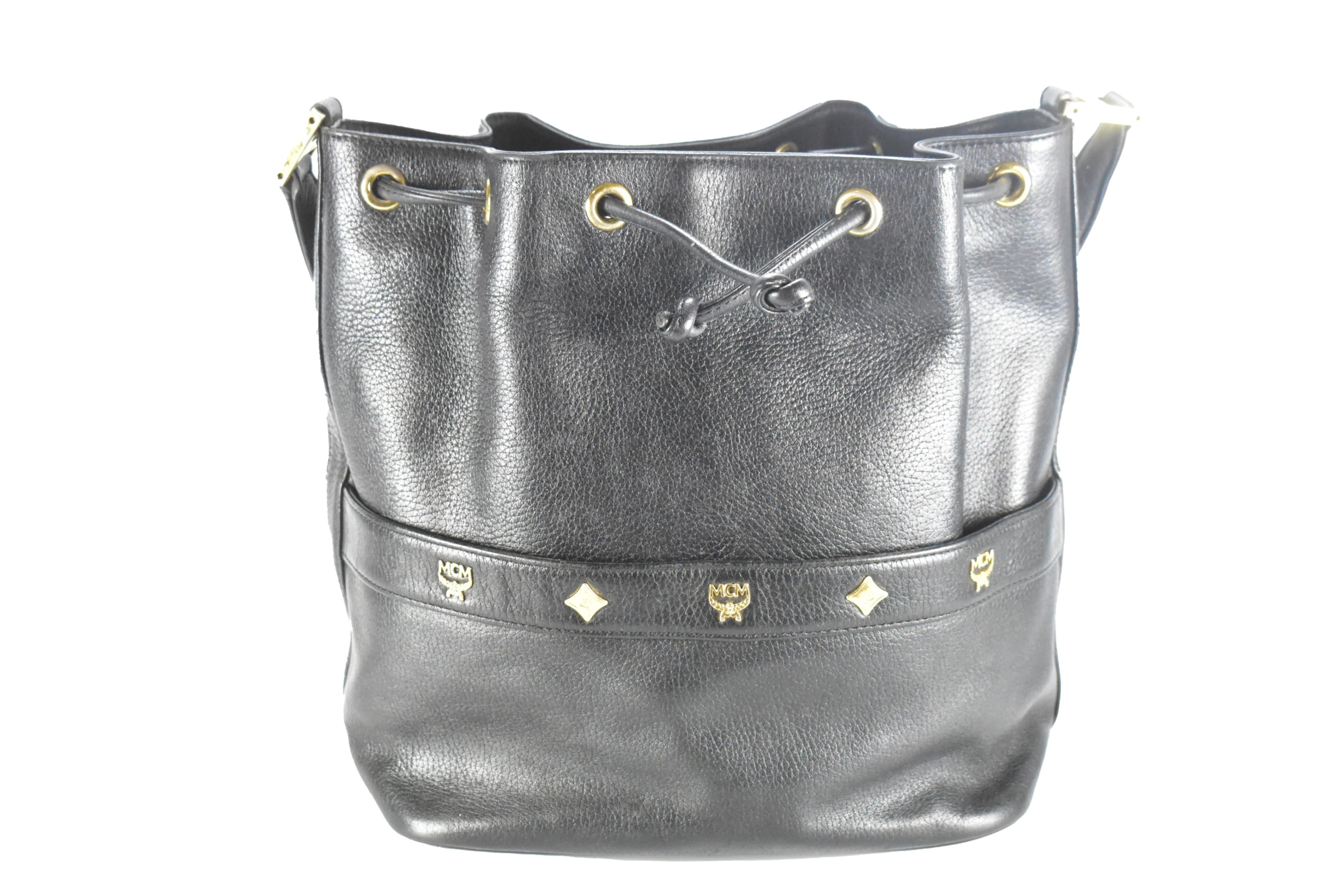 MCM TASCHE SCHULTERTASCHE vintmarket.de BEUTELTASCHE SCHWARZ 4419