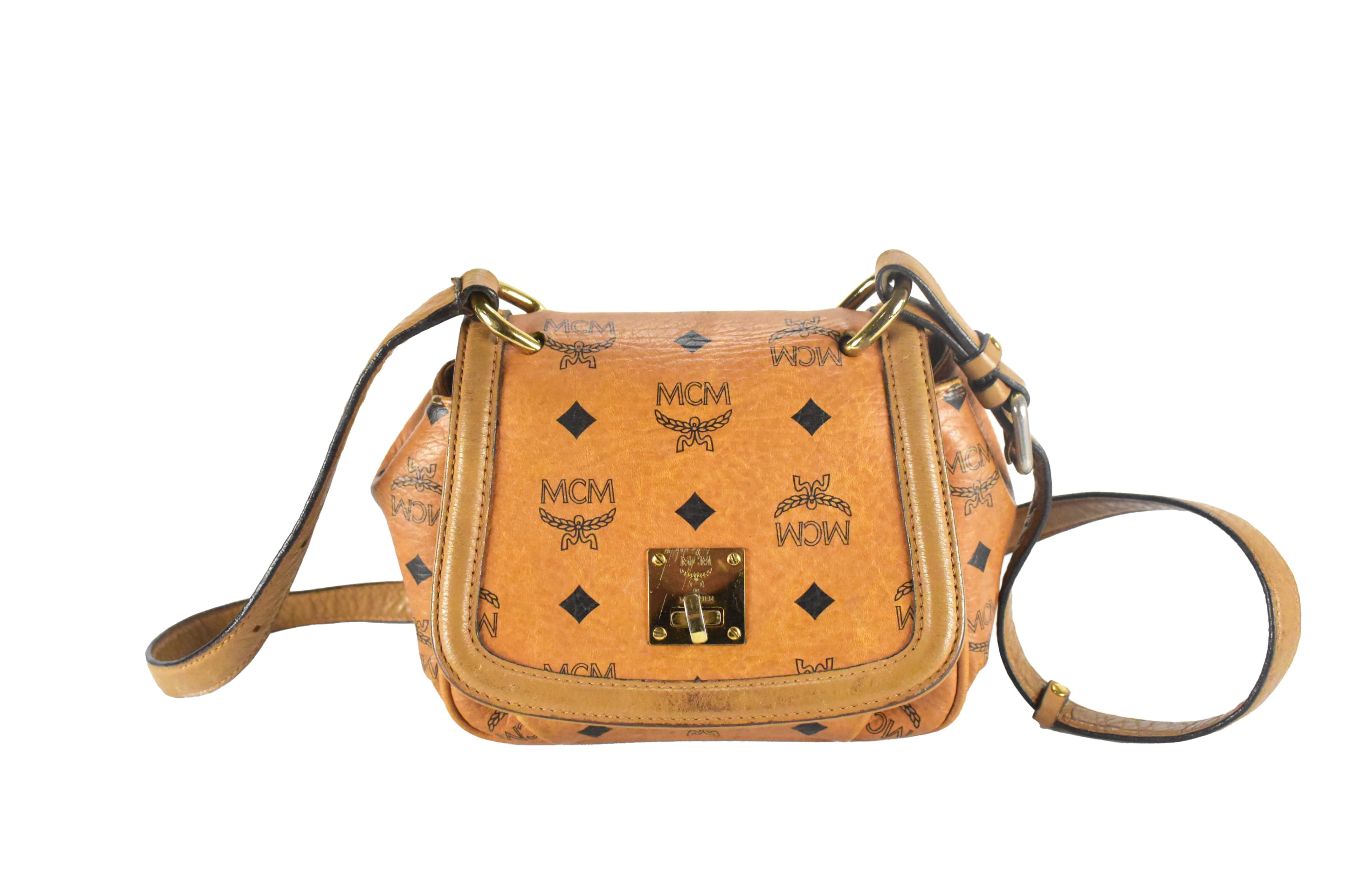 MCM CROSSBODY vintmarket.de SATTELTASCHE UMHÄNGETASCHE LEDER 4428