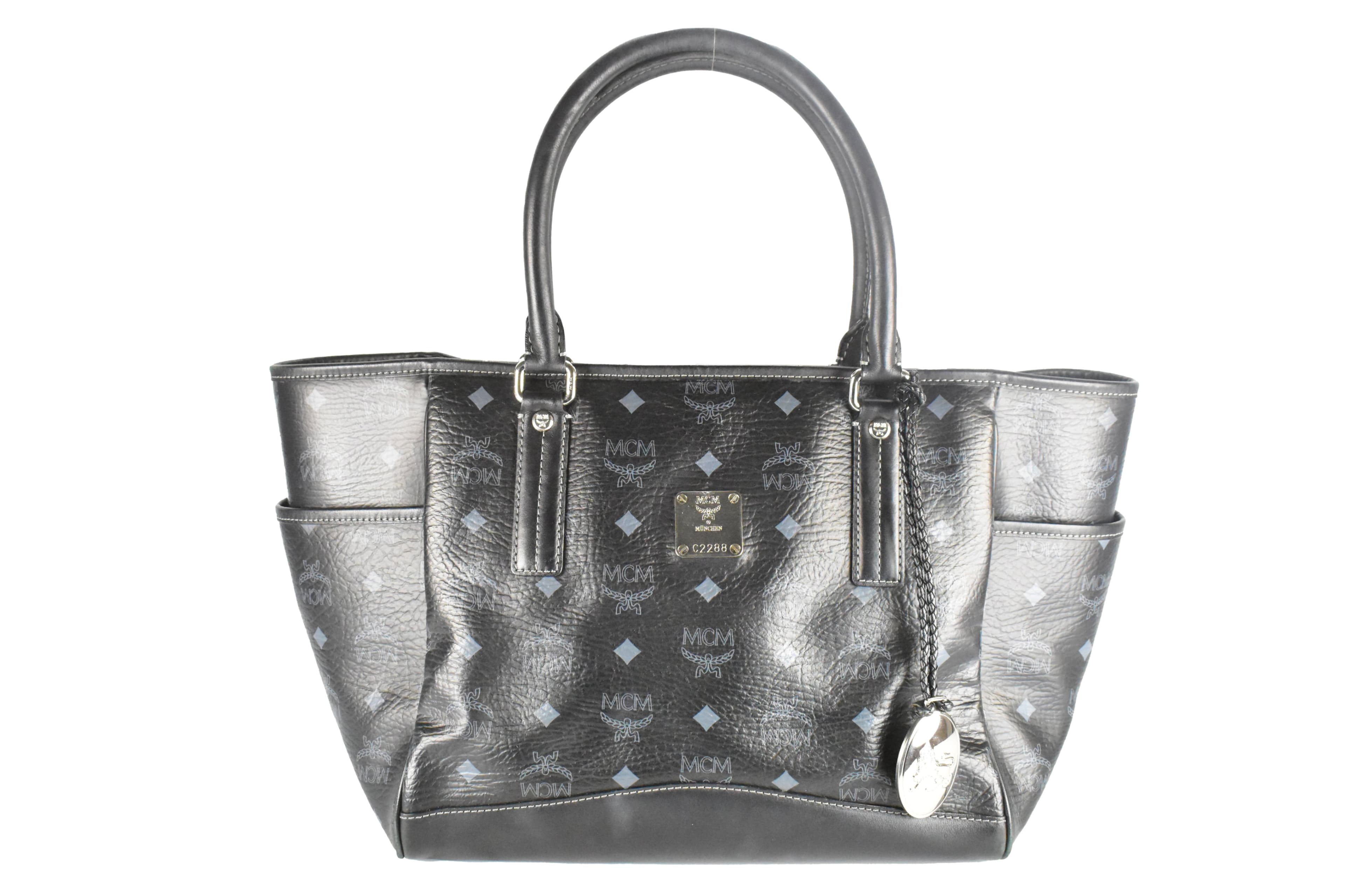 MCM TASCHE SCHULTERTASCHE vintmarket.de SHOPPER SCHWARZ 4453